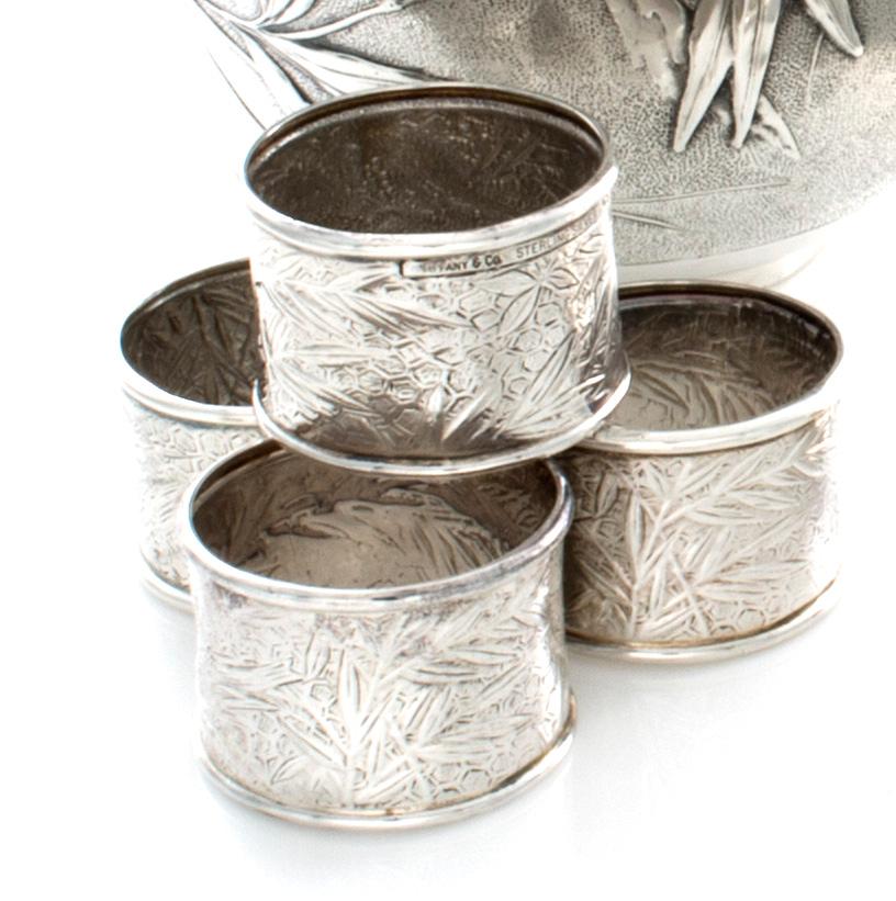 Modern Tiffany & Co. Audubon Sterling Napkin Rings, Set of Four For Sale