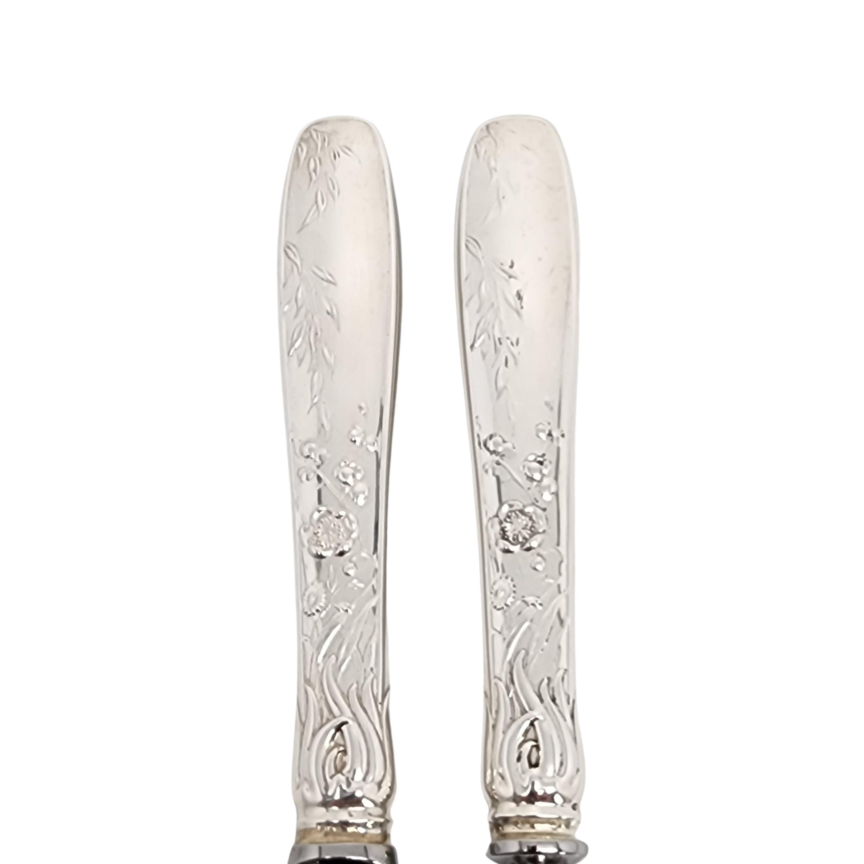 Women's or Men's Tiffany & Co Audubon Sterling Silver 2pc Knife Fork Carving Set w/Pouch #15346