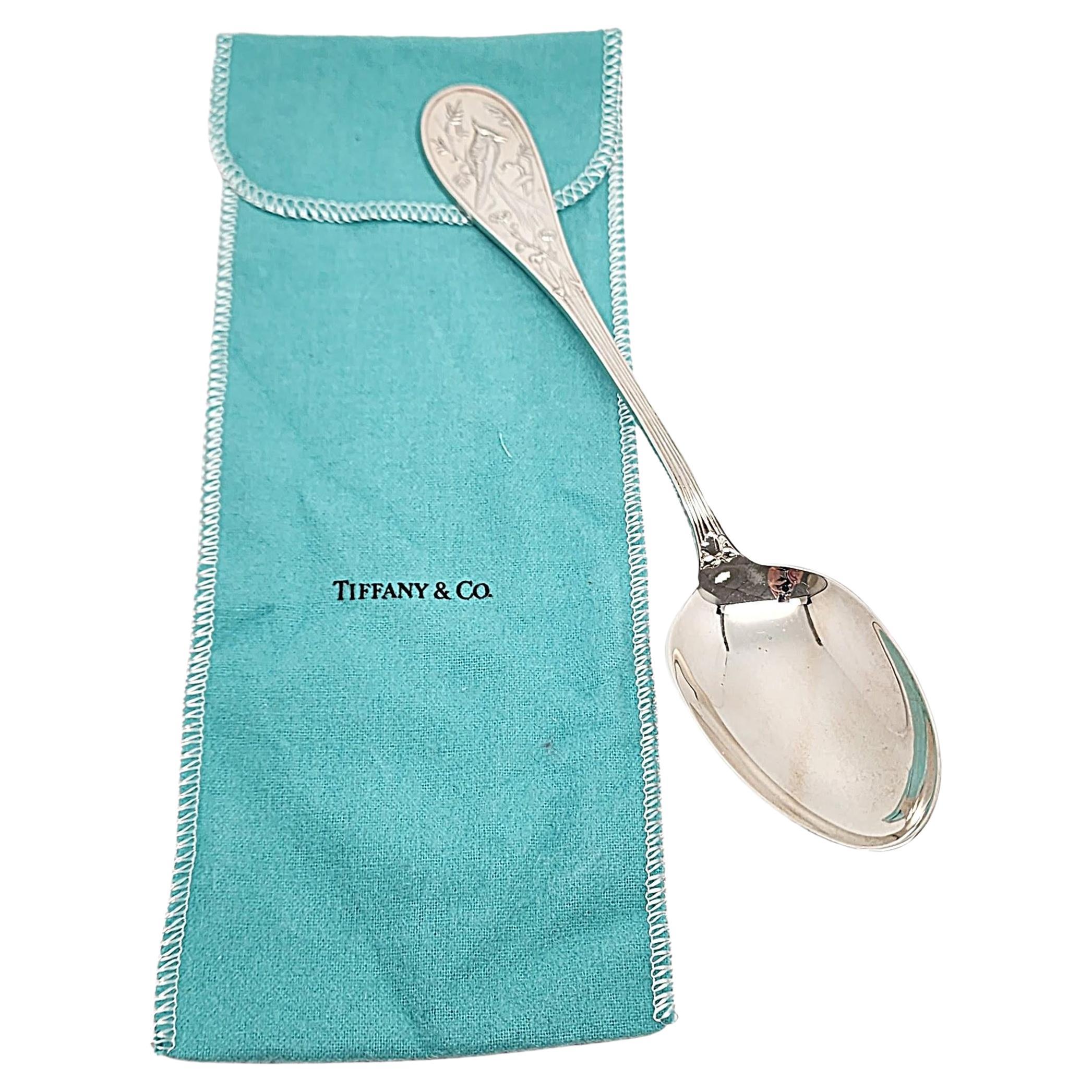 Tiffany & Co Audubon Sterling Silver Serving Tablespoon 8 5/8" w/Pouch #15345 For Sale