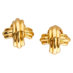 Tiffany 
Co. Authentic 18kt Gold "Signature" Earrings