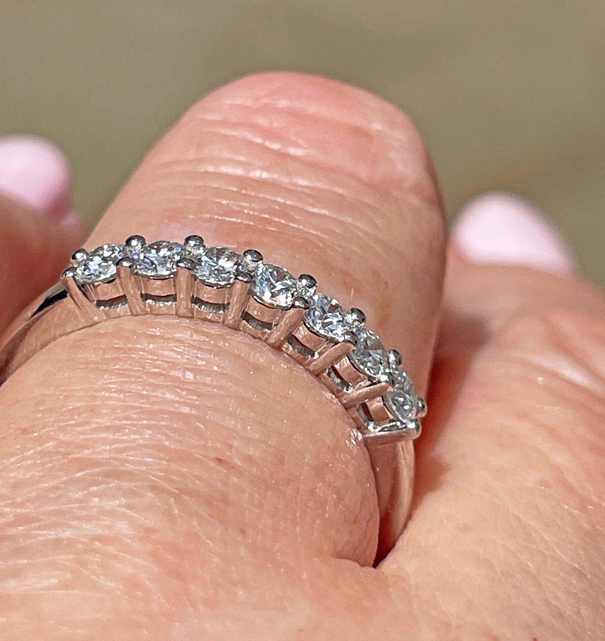 TIFFANY & Co Authentic Embrace with a Half Circle of 7 Diamonds Forever Platinum For Sale 7