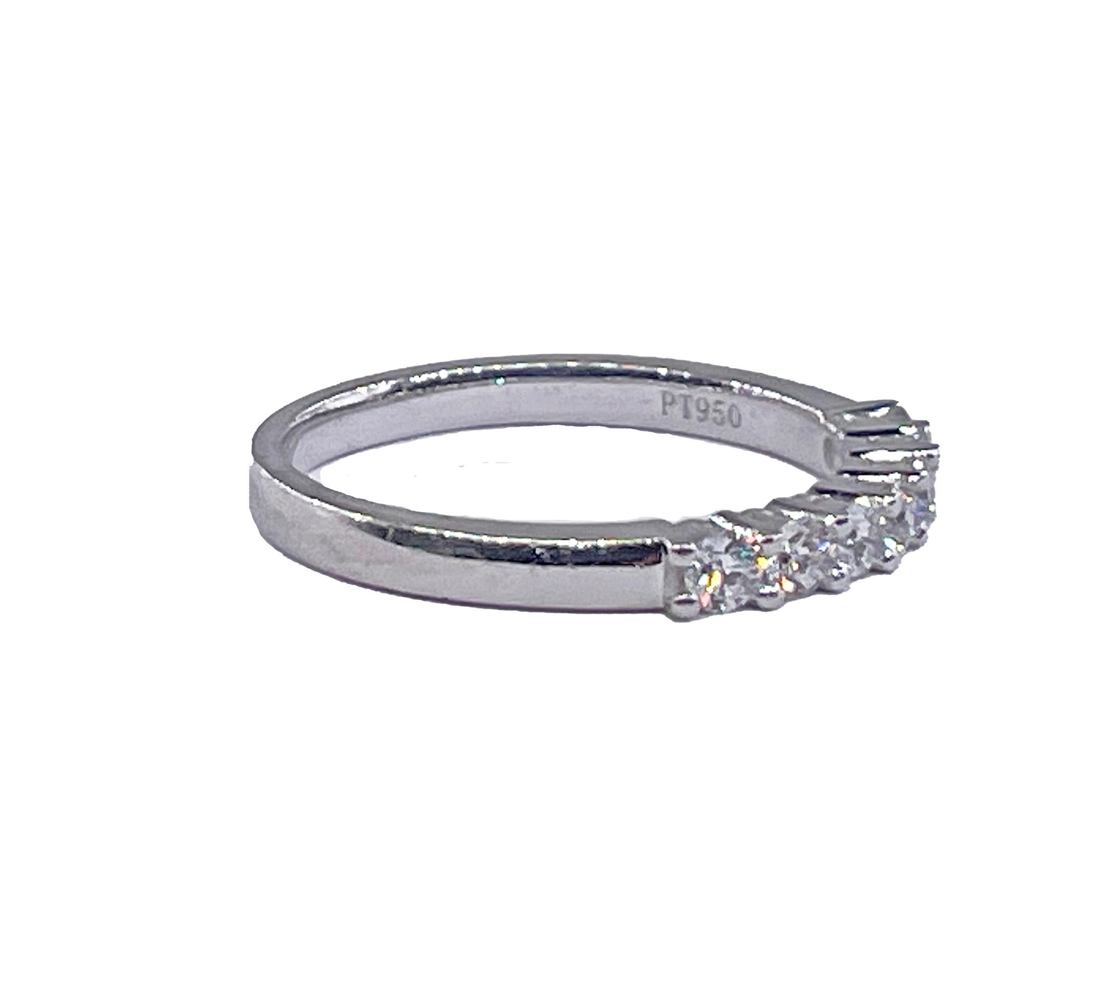 Round Cut TIFFANY & Co Authentic Embrace with a Half Circle of 7 Diamonds Forever Platinum For Sale