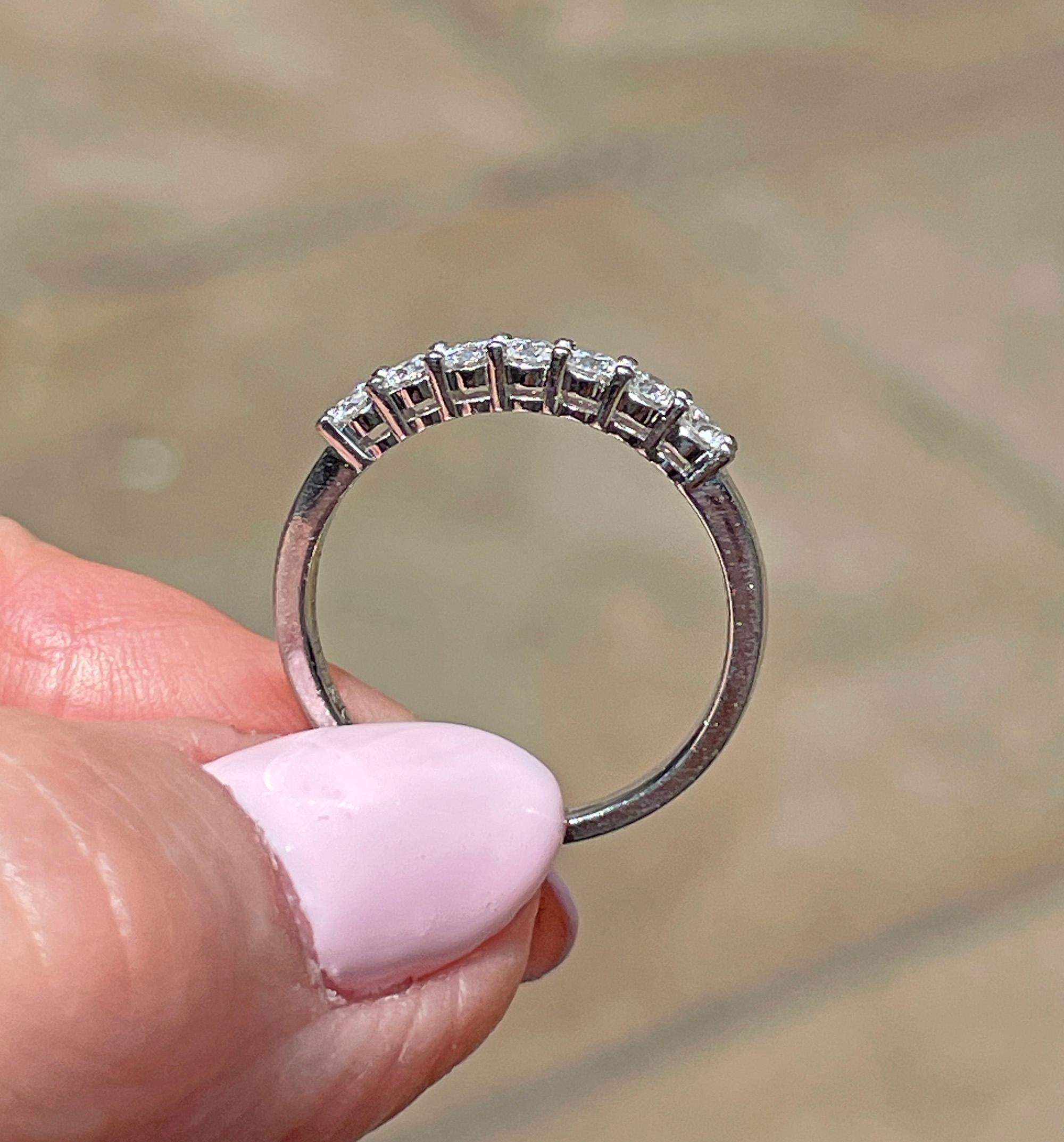 TIFFANY & Co Authentic Embrace with a Half Circle of 7 Diamonds Forever Platinum For Sale 4