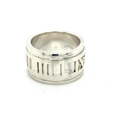 Tiffany & Co Authentic Estate Atlas Ring Size 5 Silver 11 mm