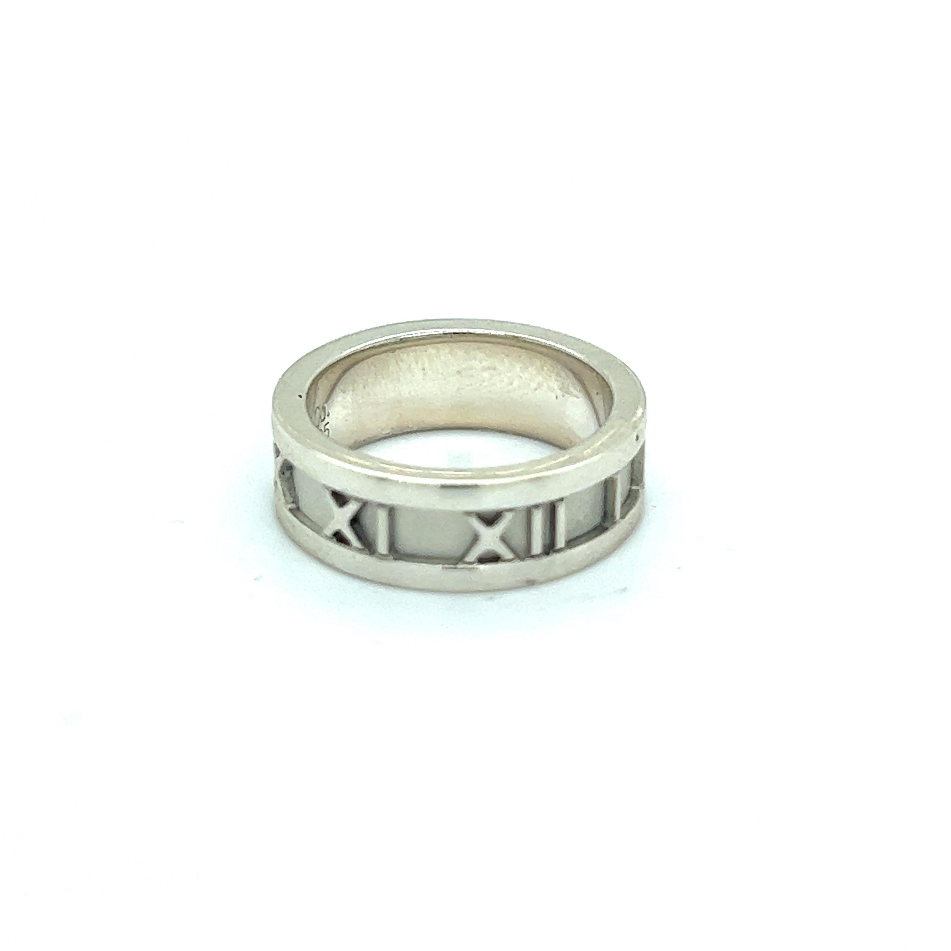 Tiffany & Co Authentic Estate Atlas Ring Taille 6.5 Argent 6 mm  en vente 1