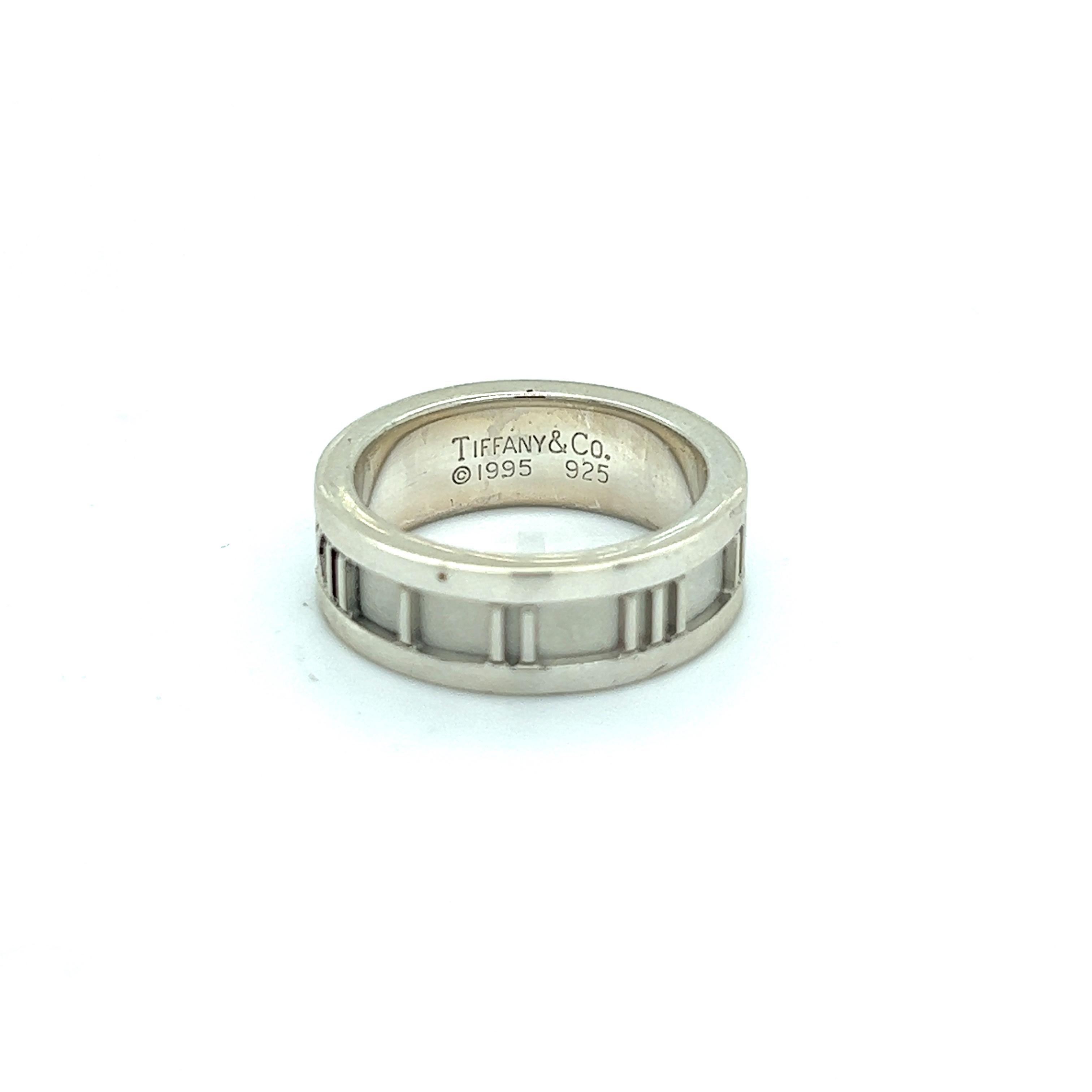 Tiffany & Co Authentic Estate Atlas Ring Taille 6.5 Argent 6 mm  3