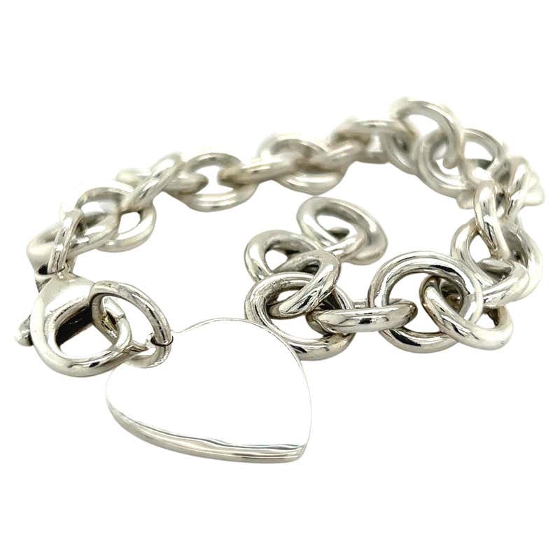 Tiffany and Co. Sterling Silver Large Heart Bracelet For Sale at ...
