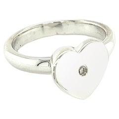 Tiffany & Co Authentic Estate Heart Diamond Ring Silver