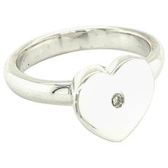 Tiffany & Co Authentic Estate Heart Diamond Ring Size 8.5 Silver