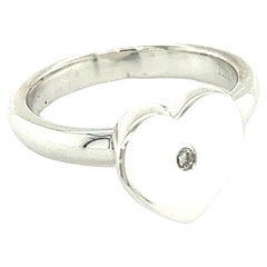 Tiffany & Co Authentic Estate Heart Diamond Ring Size 8.75 Silver 
