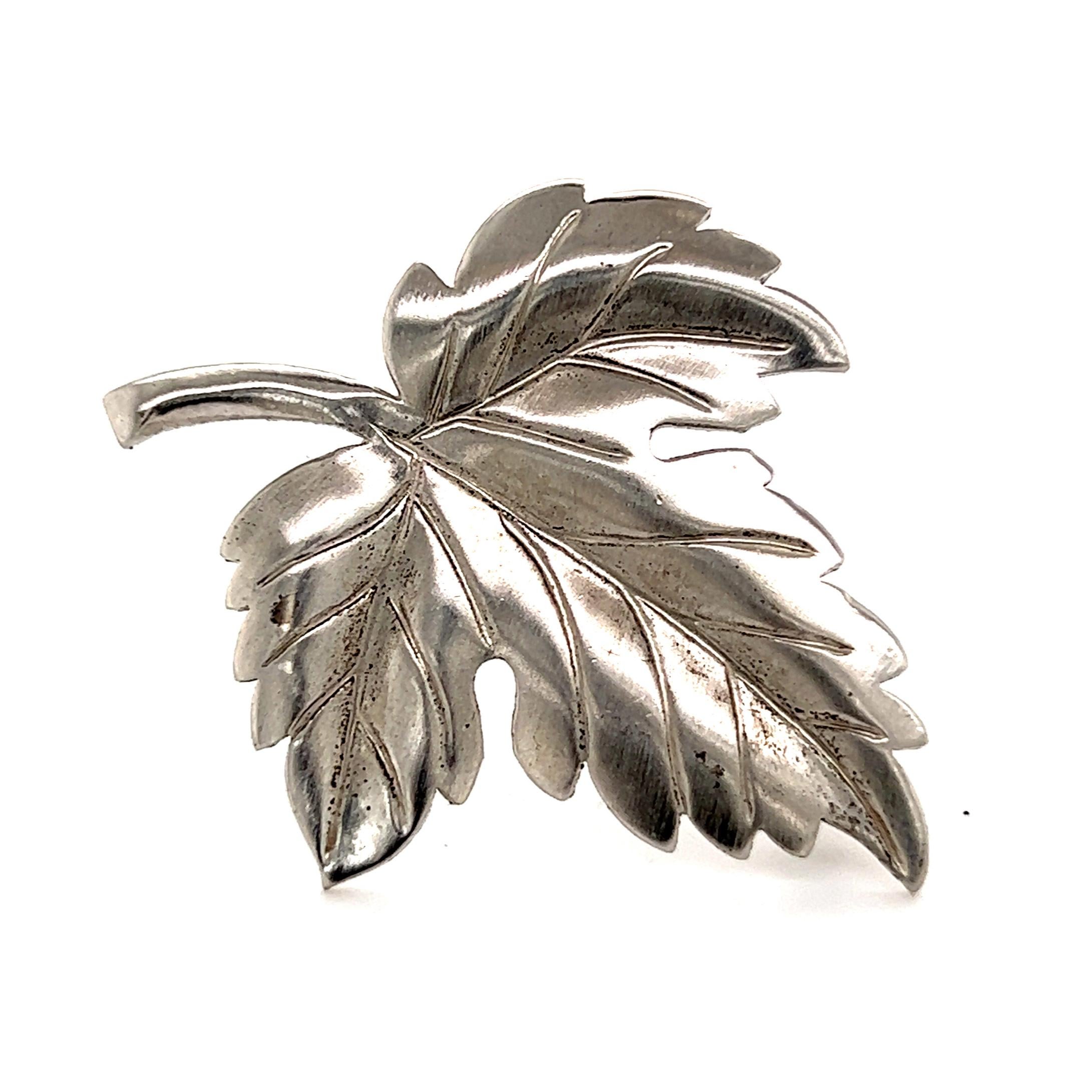 Tiffany & Co Authentic Estate Leaf Brooch Pin Sterling Silver 7 Grams For Sale 5