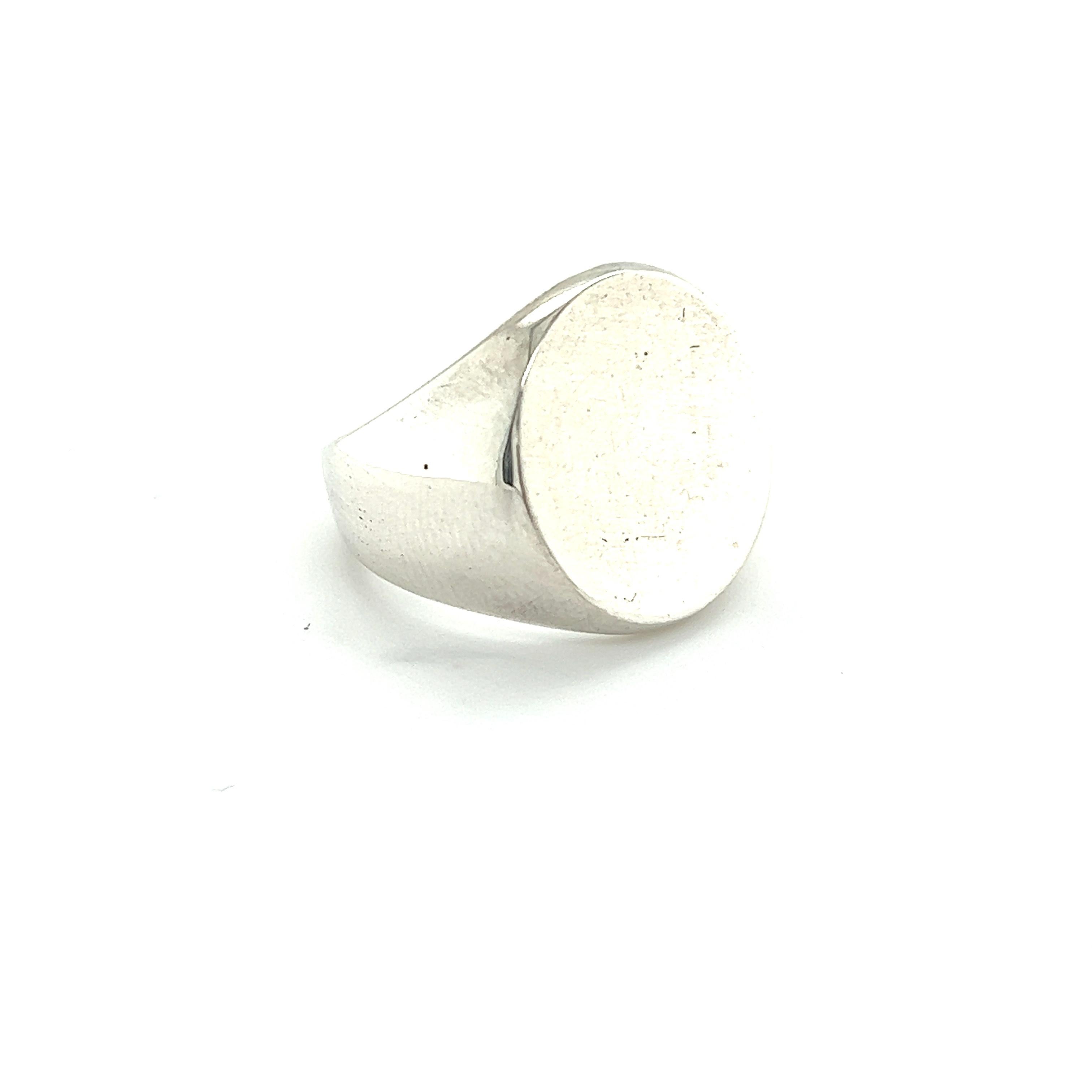 Tiffany & Co Authentic Estate Mens Engraveable Signet Ring Size 6.25 Silver 1
