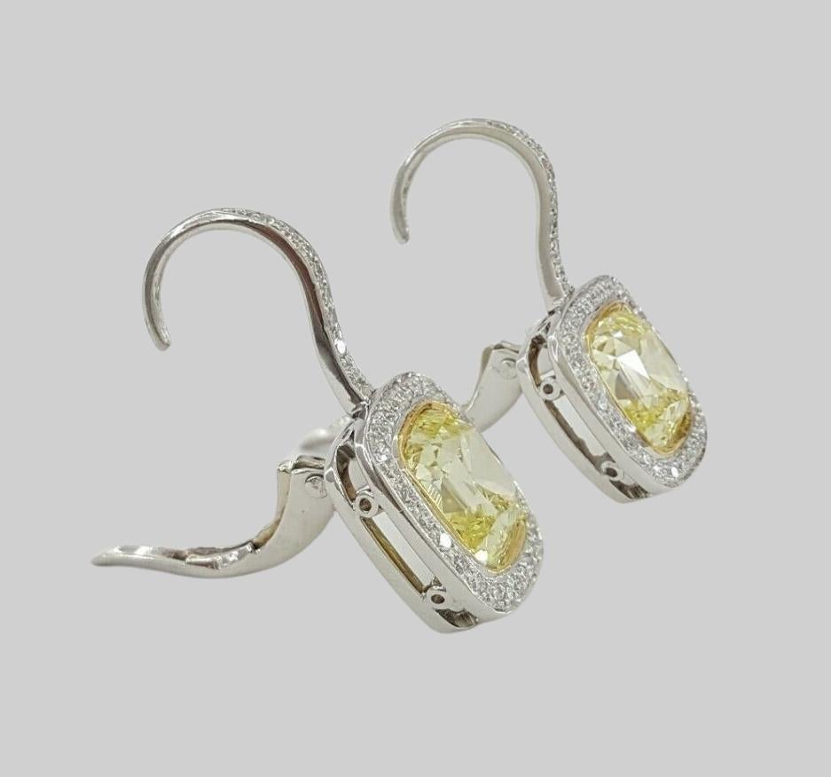 Tiffany & Co. Authentische Ohrhänger mit gelben und weißen Diamanten im alten Minenschliff (Alteuropäischer Brillantschliff) im Angebot
