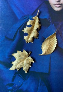 Tiffany & Co. Autumn Leaves 18K Yellow Gold Set of 3 Birch, Maple, Oak Brooches