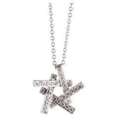Tiffany & Co. Axis 18K Weißgold Diamant-Anhänger-Halskette