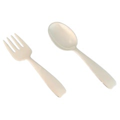 Tiffany & Co Baby Spoon & Fork Set Sterling Silver Estate
