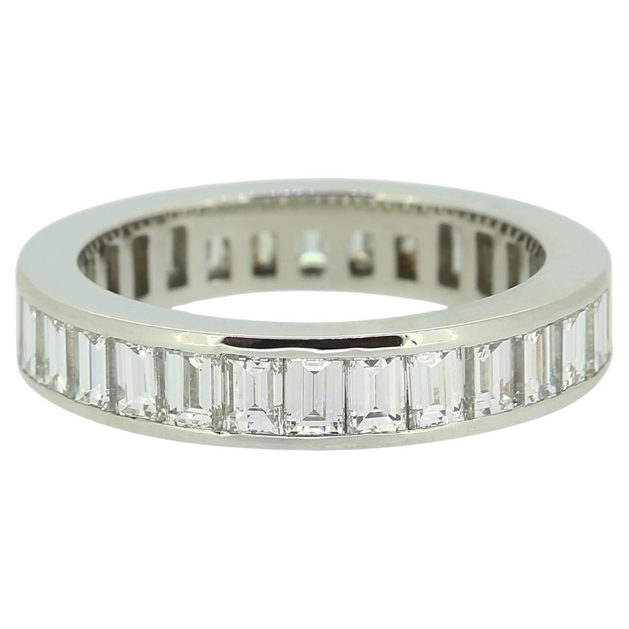 Tiffany & Co. Baguette Cut Diamond Eternity Ring Size K (50)