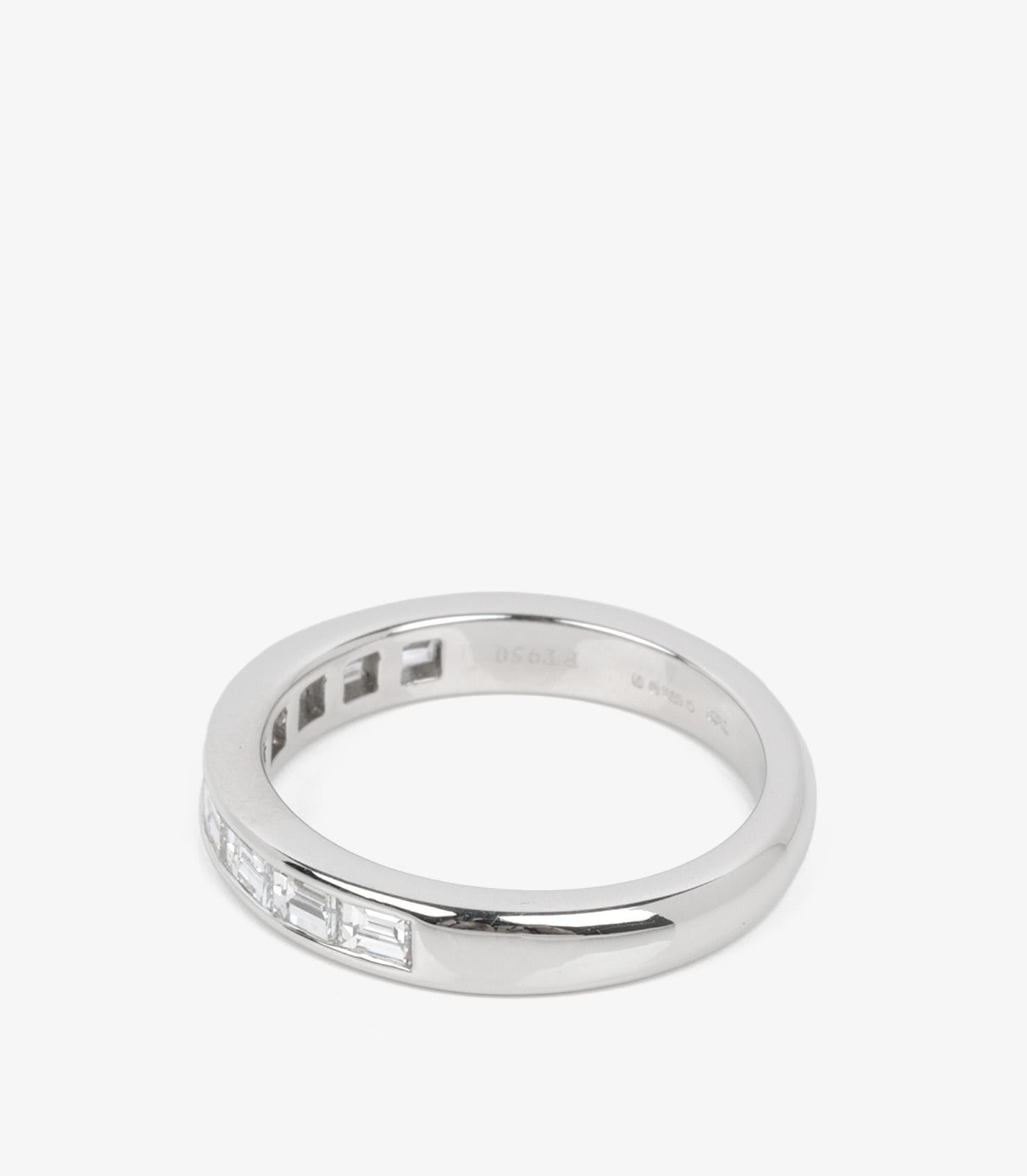 Tiffany & Co. Baguette Cut Diamond Half Eternity Ring en Excelente estado para la venta en Bishop's Stortford, Hertfordshire