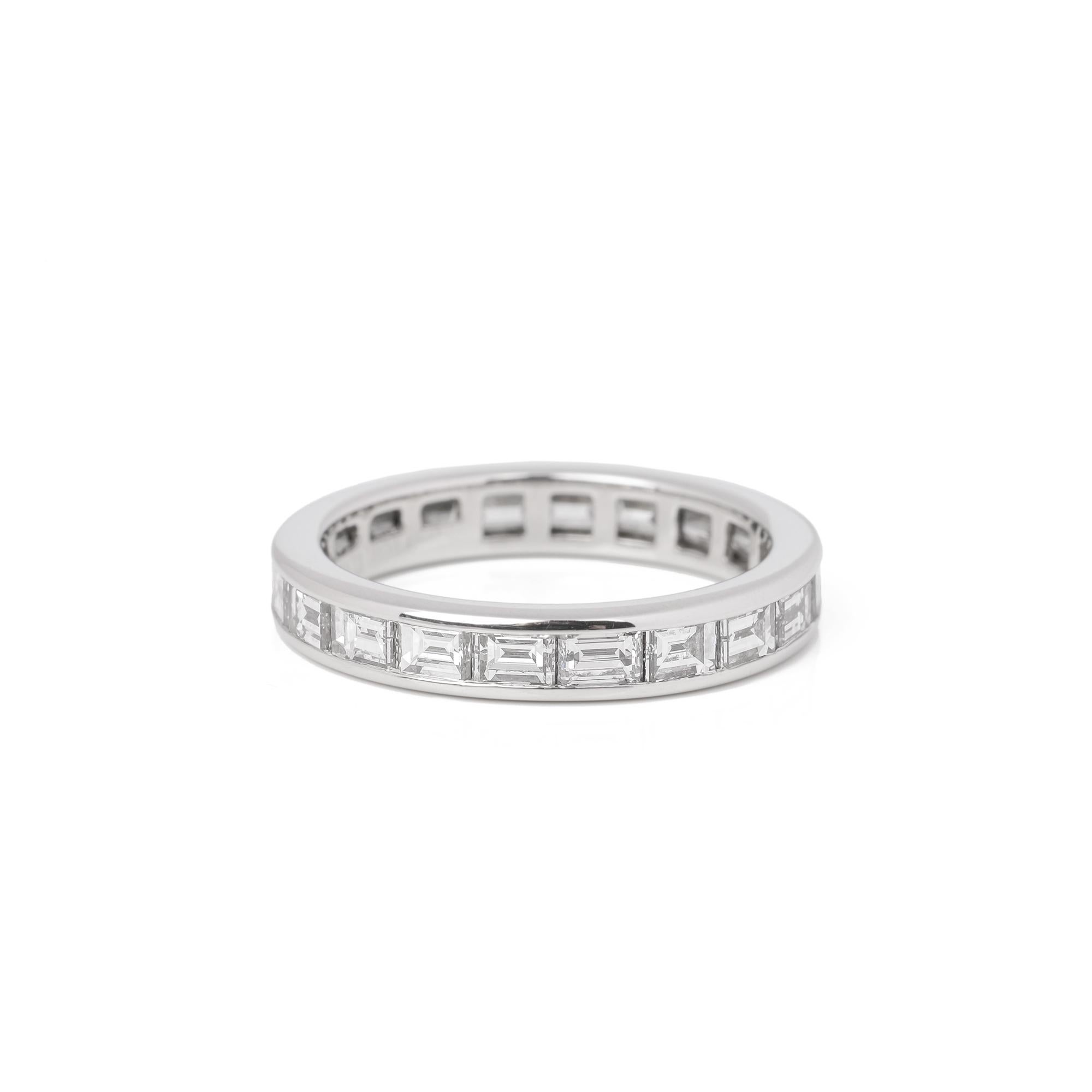 Contemporary Tiffany & Co. Baguette Cut Diamond Platinum Full Eternity Ring For Sale
