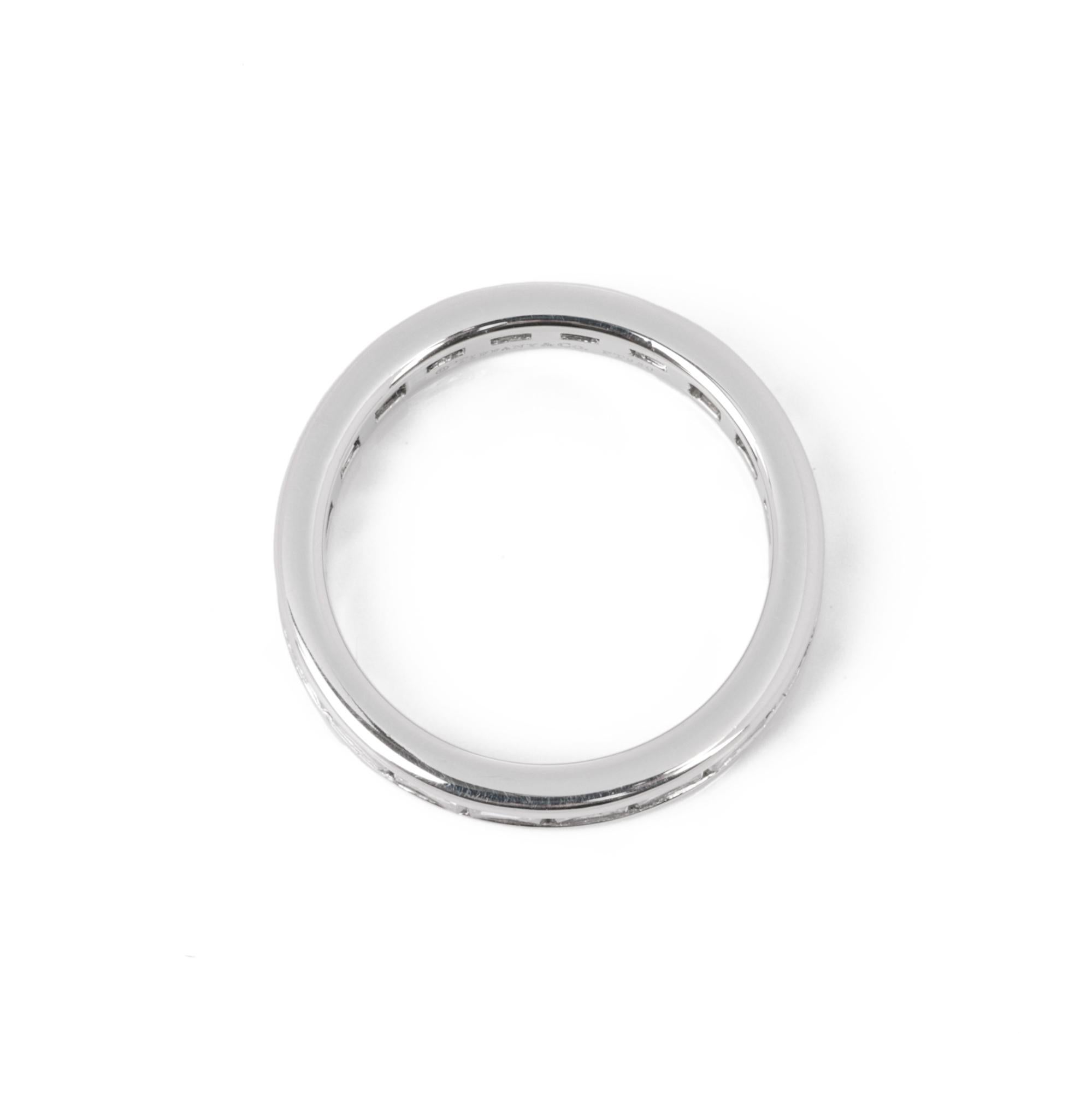 Women's or Men's Tiffany & Co. Baguette Cut Diamond Platinum Full Eternity Ring For Sale