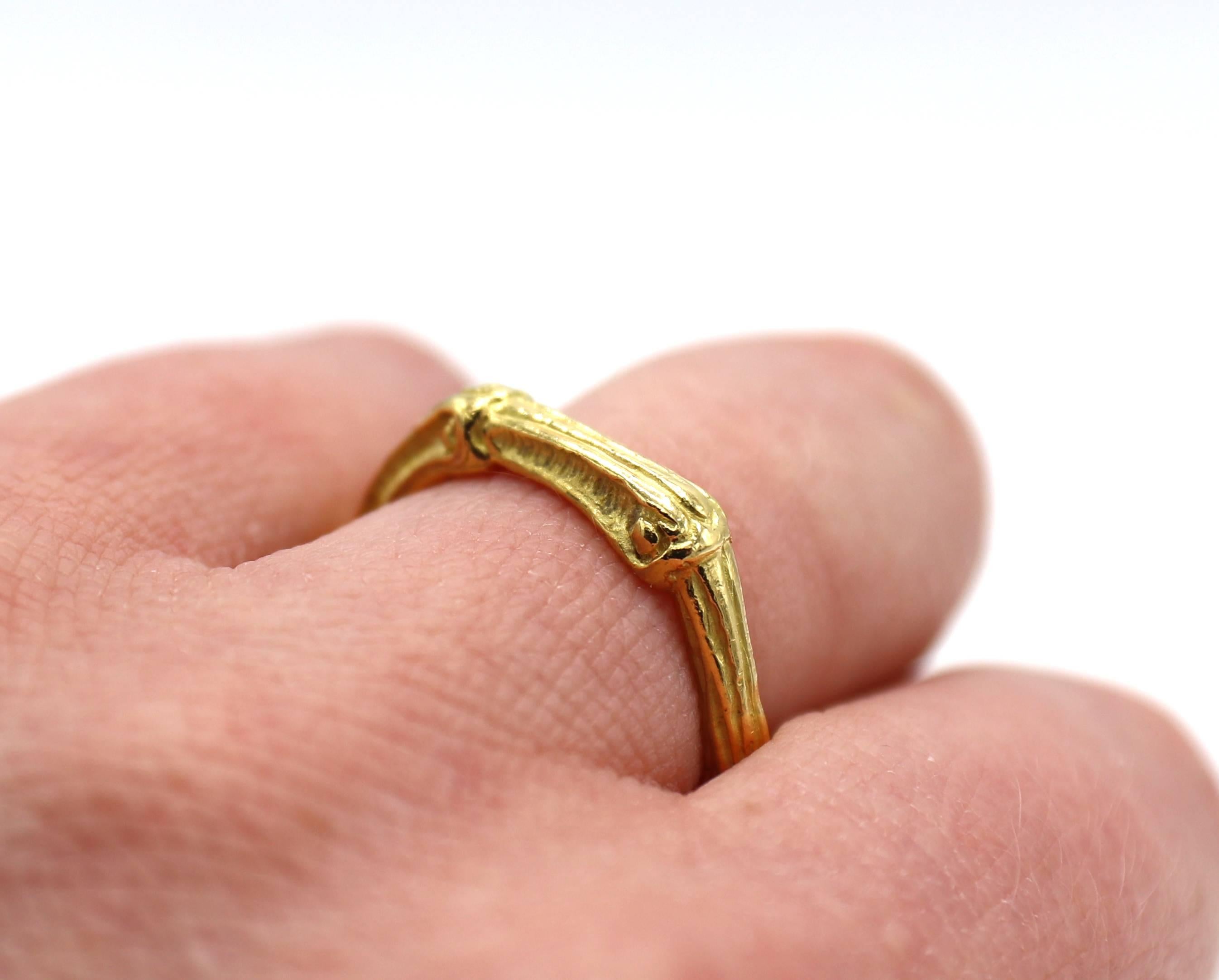 Contemporary Tiffany & Co. Bamboo 18 Karat Gold Band Ring