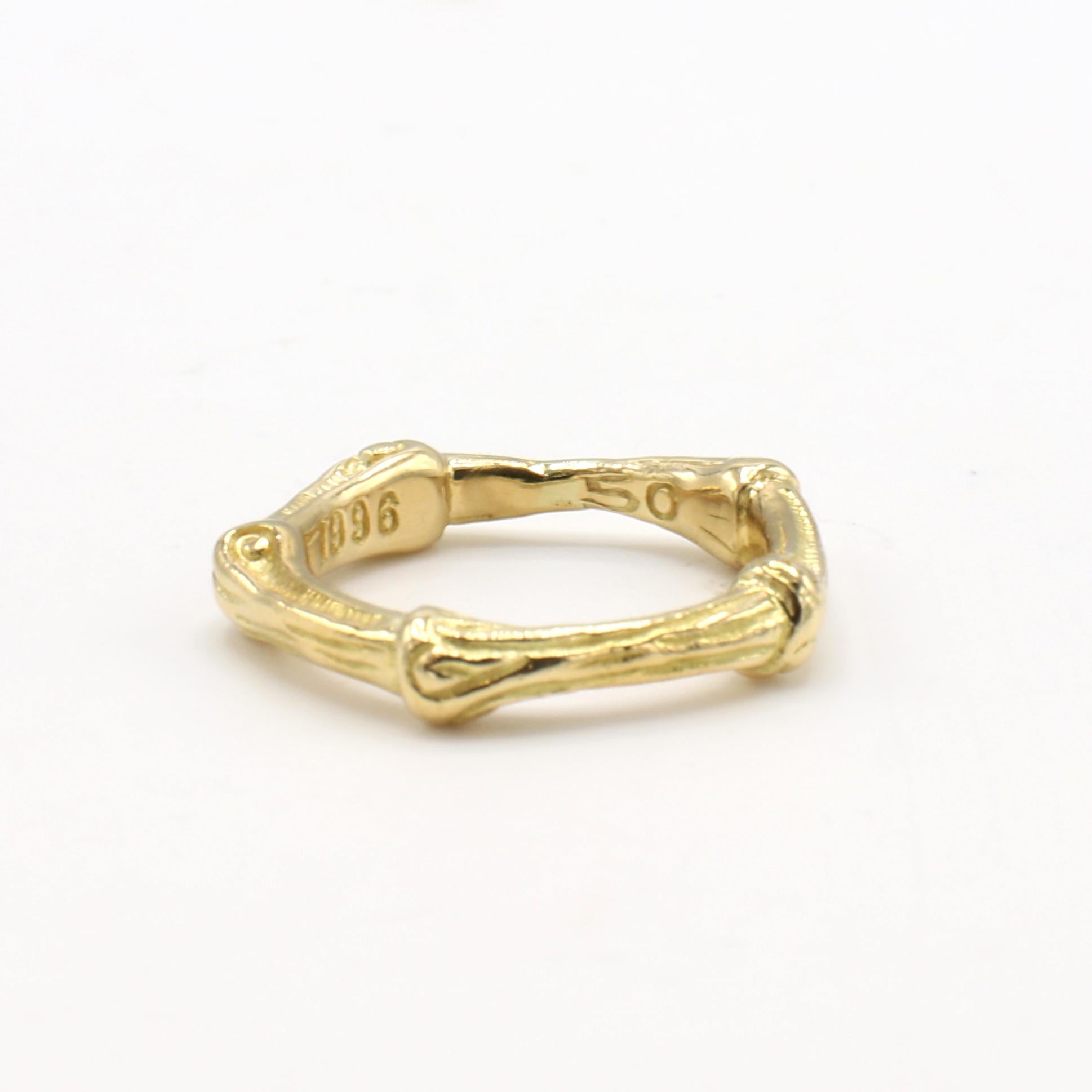 Contemporary Tiffany & Co. Bamboo 18 Karat Yellow Gold Band Ring 1996