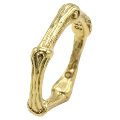Vintage Tiffany & Co. Bamboo 18 Karat Yellow Gold Band Ring 1996