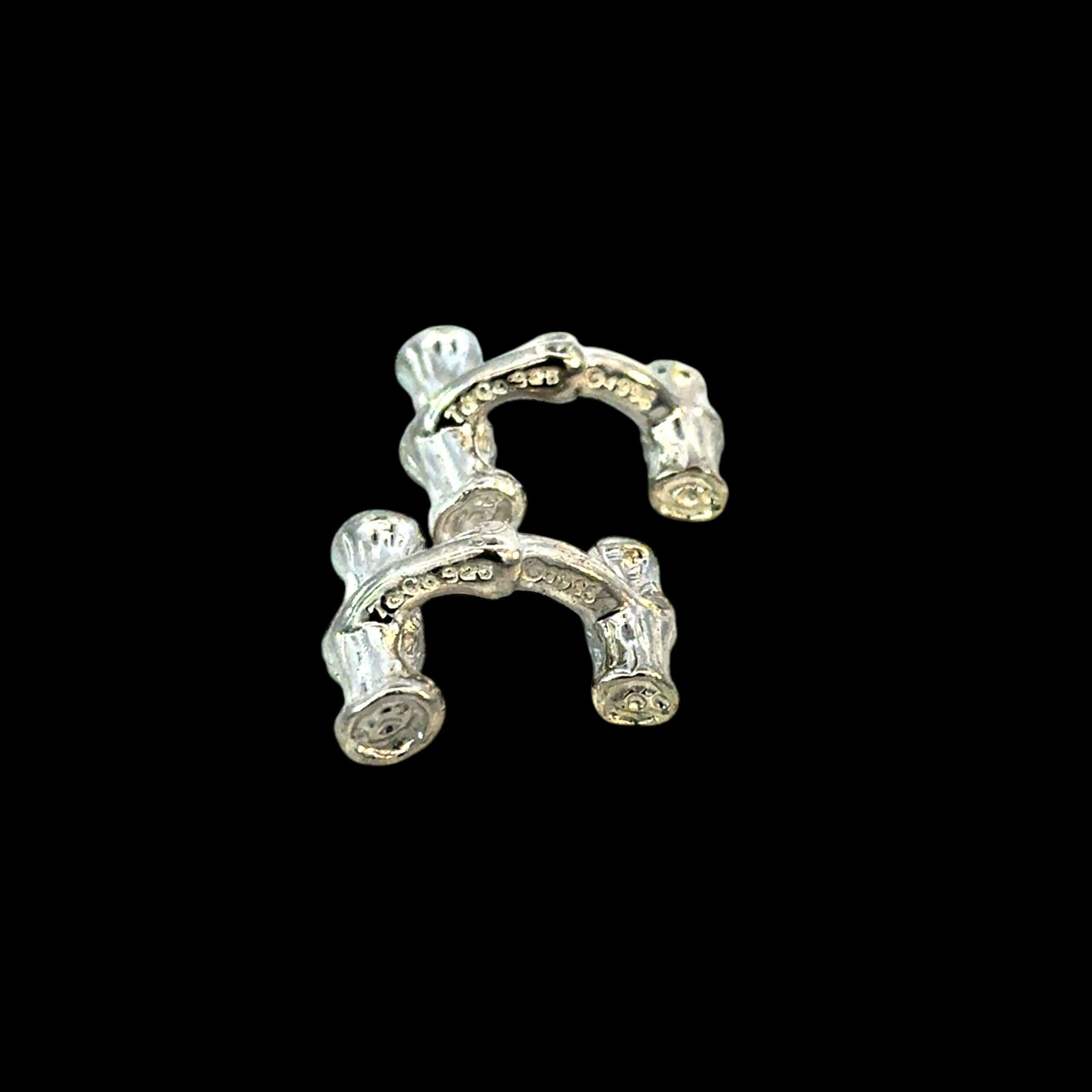 Tiffany & Co Bamboo Cufflinks Sterling Silver 10 Grams Estate For Sale 7