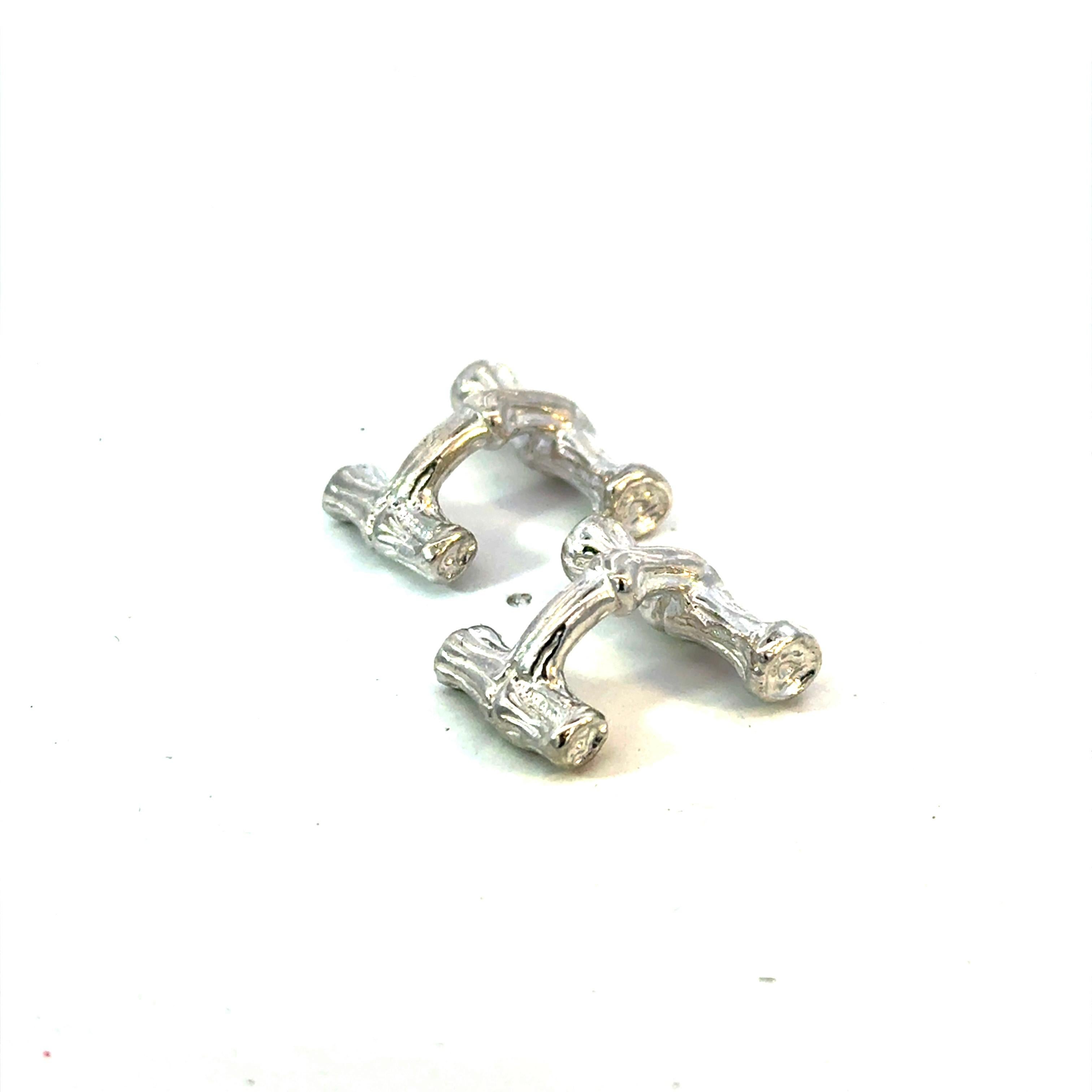 Tiffany & Co Bamboo Cufflinks Sterling Silver 10 Grams Estate For Sale 8