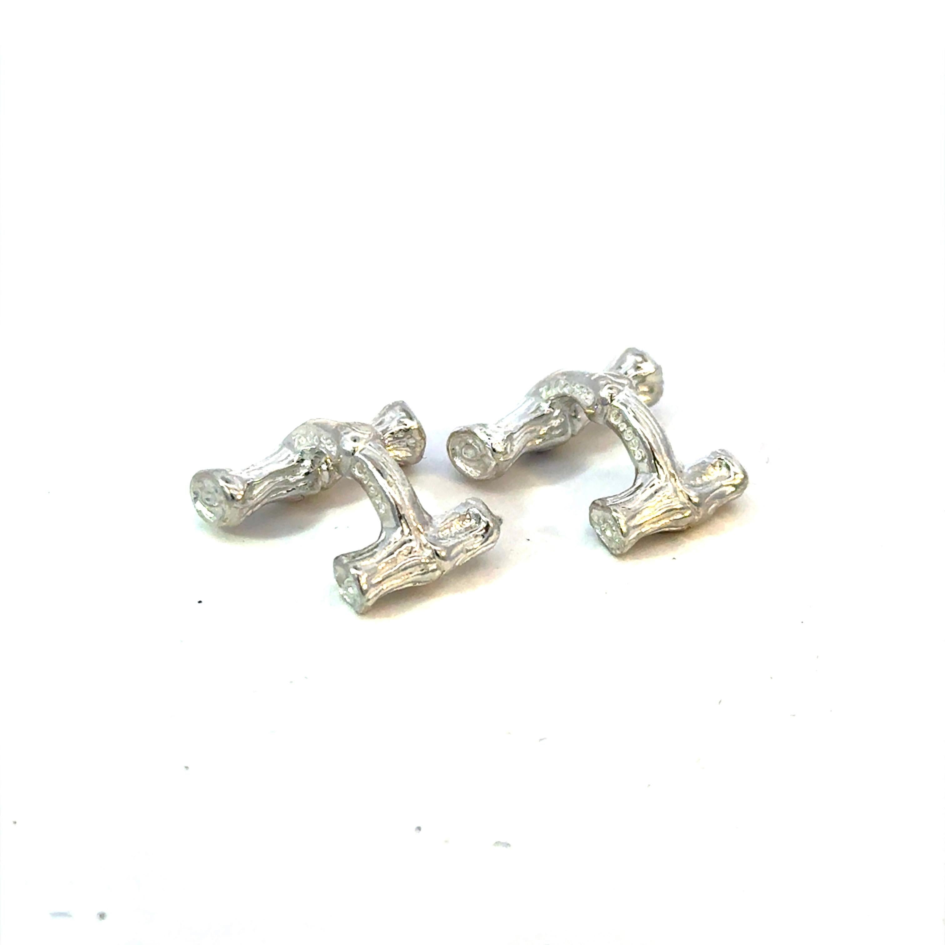 Tiffany & Co Bamboo Cufflinks Sterling Silver 10 Grams Estate For Sale 5
