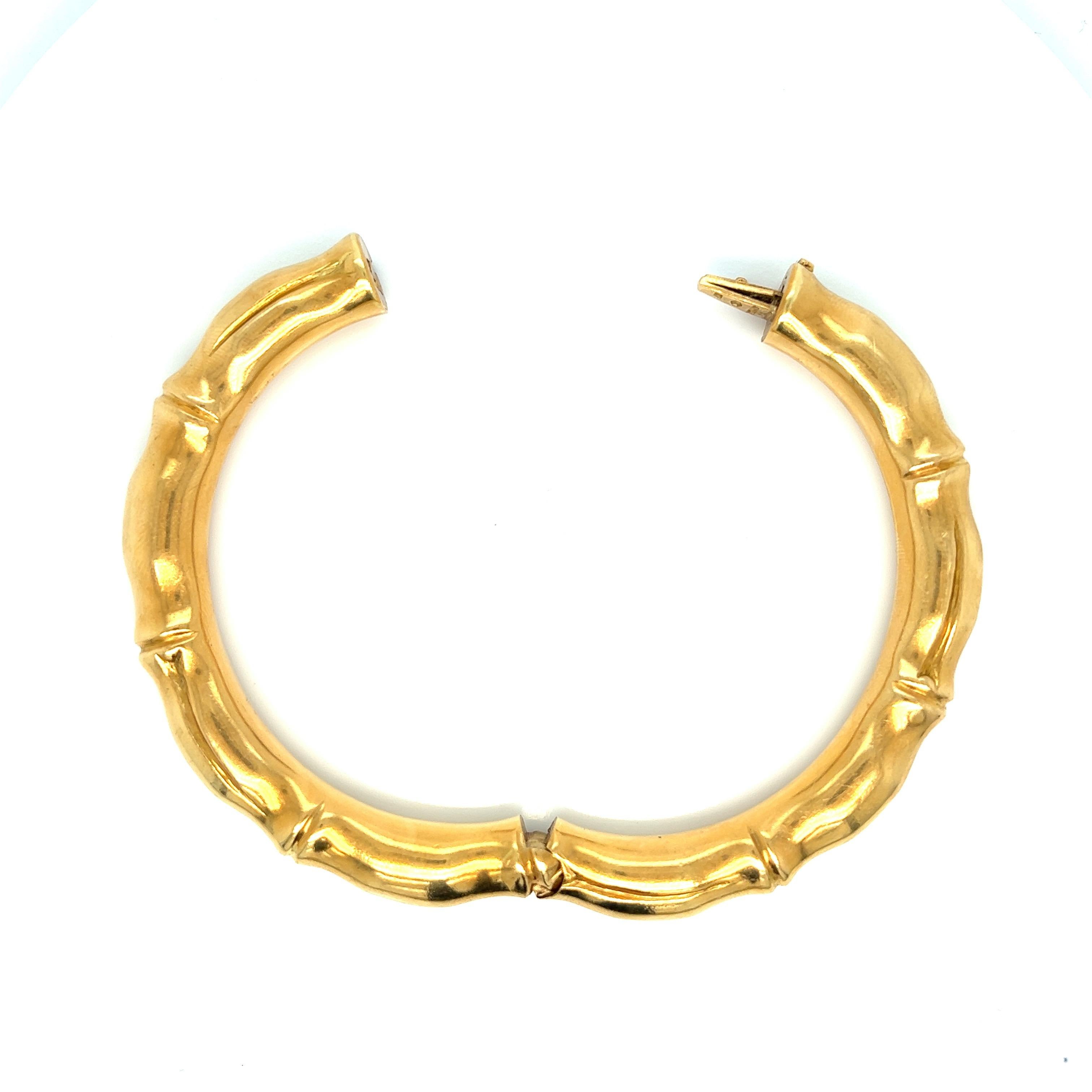 Contemporain Tiffany & Co. Bracelet en bambou doré en vente