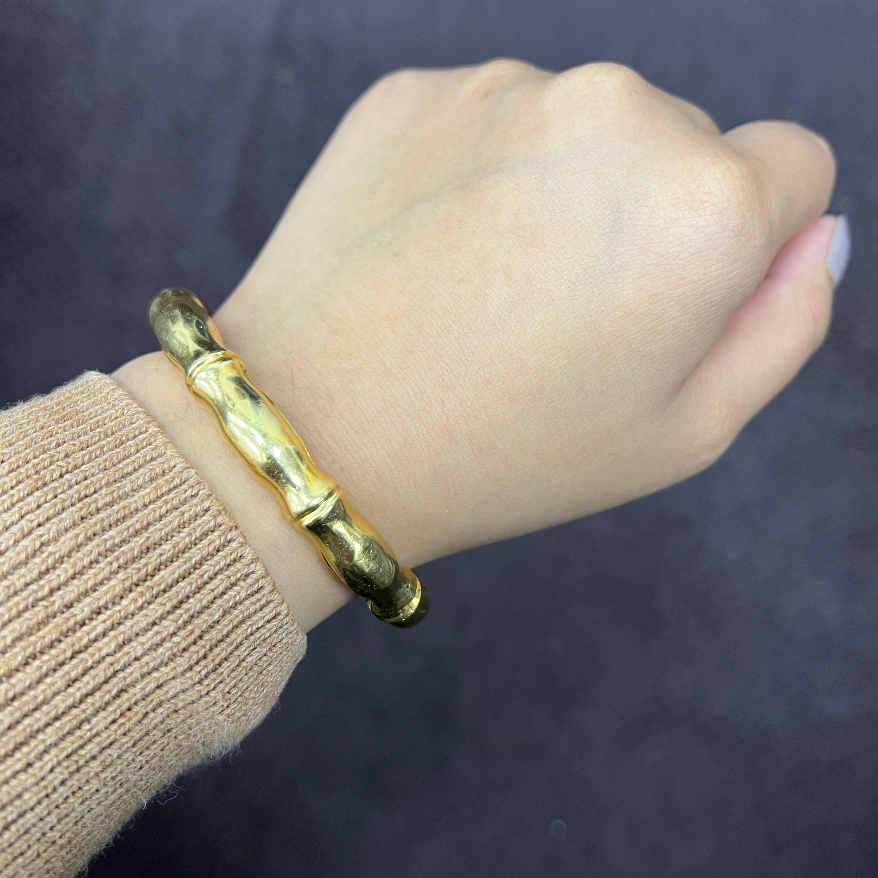 Tiffany & Co. Bamboo Gold Bangle Bracelet In Excellent Condition For Sale In New York, NY