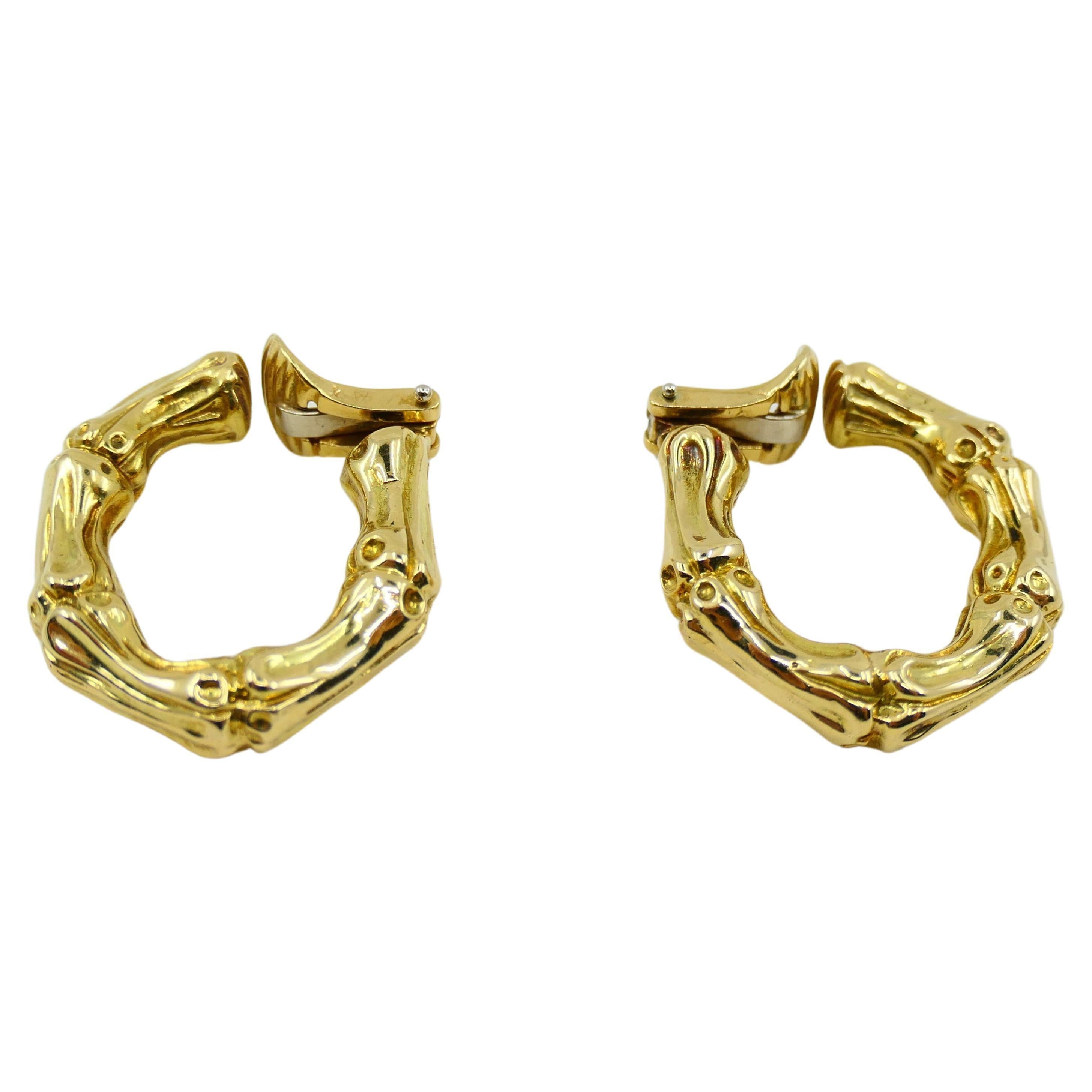 Women's Tiffany & Co. Bamboo Hoop Earrings 18k Gold