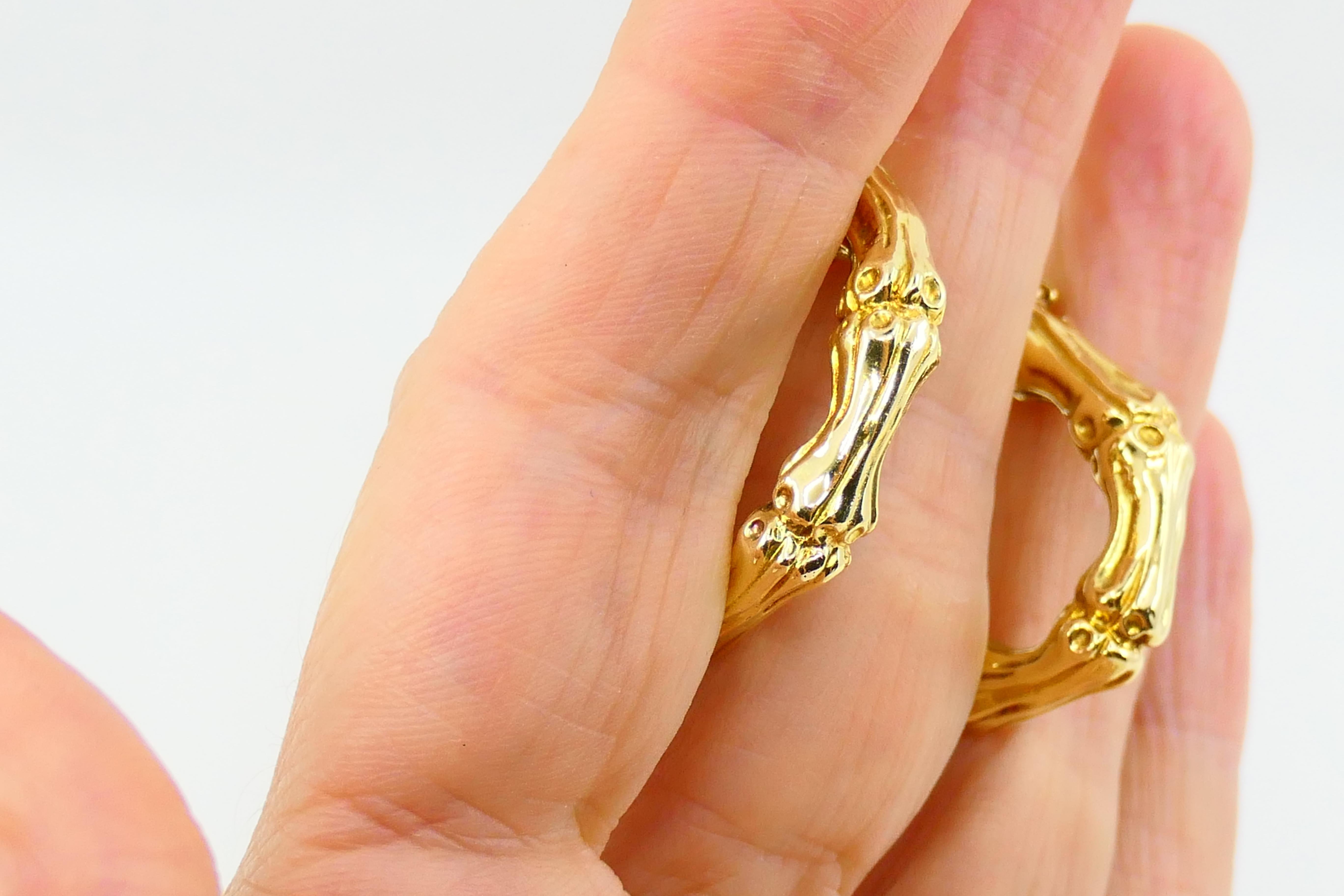 Tiffany & Co. Bamboo Hoop Earrings 18k Gold 4
