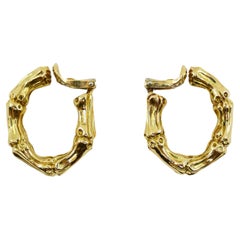 Tiffany & Co. Bamboo Hoop Earrings 18k Gold
