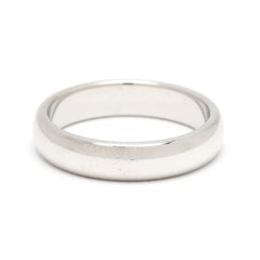 Tiffany & Co Band Ring, Platinum, Ring Size 8.25, Stackable