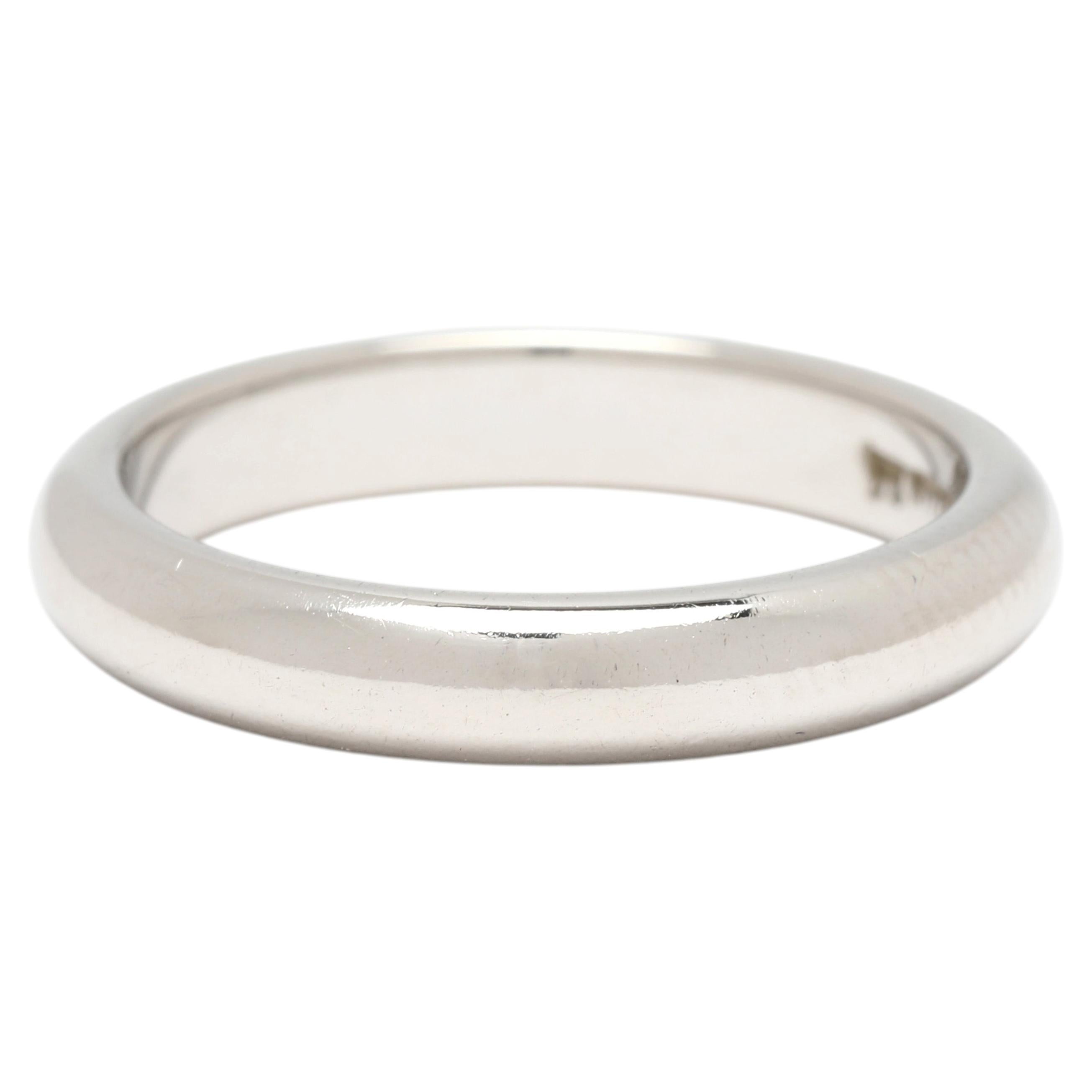 Tiffany & Co Band Ring, Ruthenium & Platinum, Ring Size 4