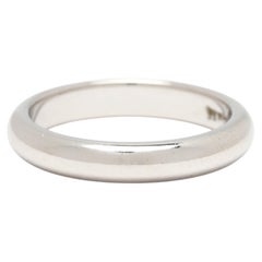 Tiffany & Co Band Ring, Ruthenium & Platinum, Ring Size 4