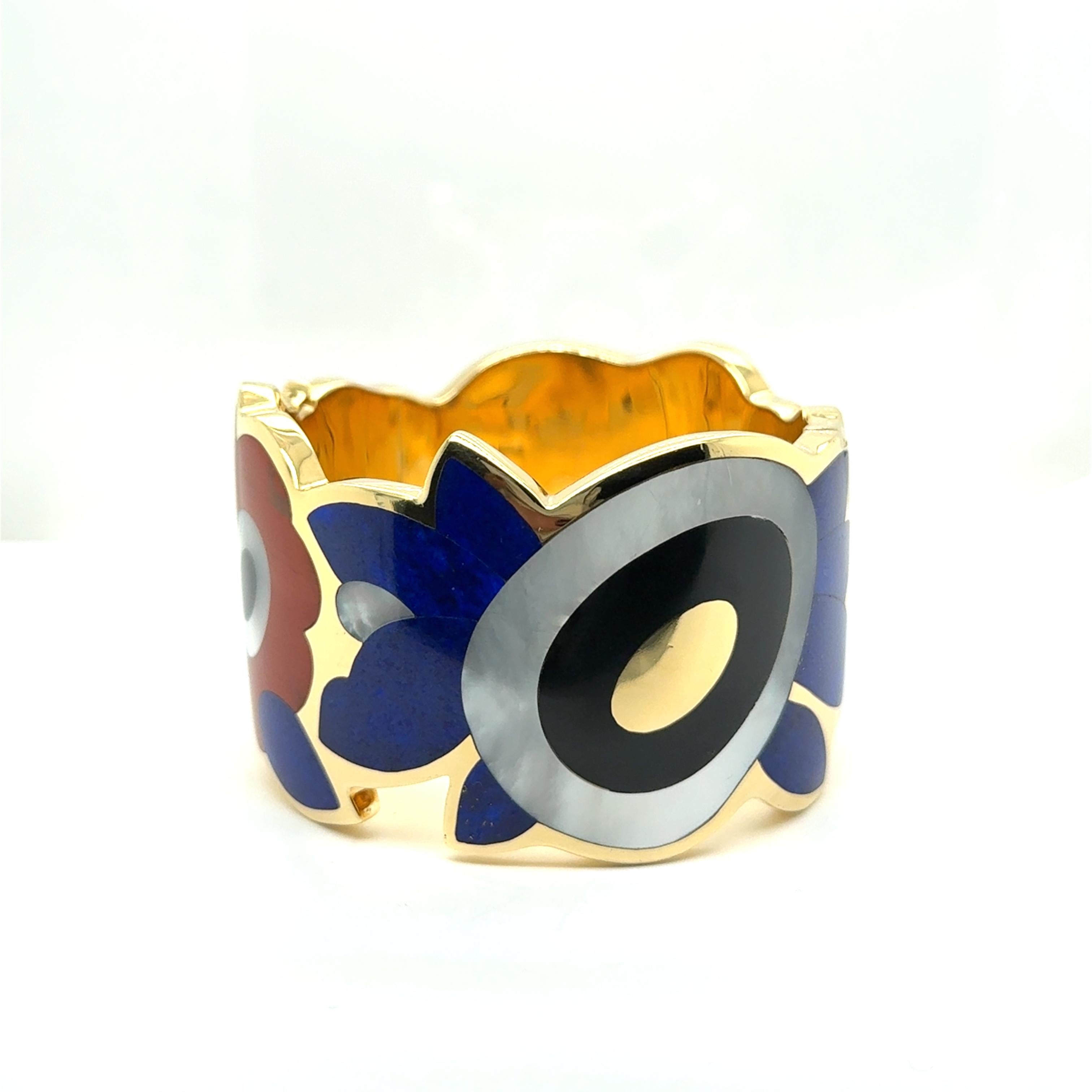 Tiffany & Co Bangle with Vibrant Gemstones in 18K Yellow Gold by Angela Cumming For Sale 8