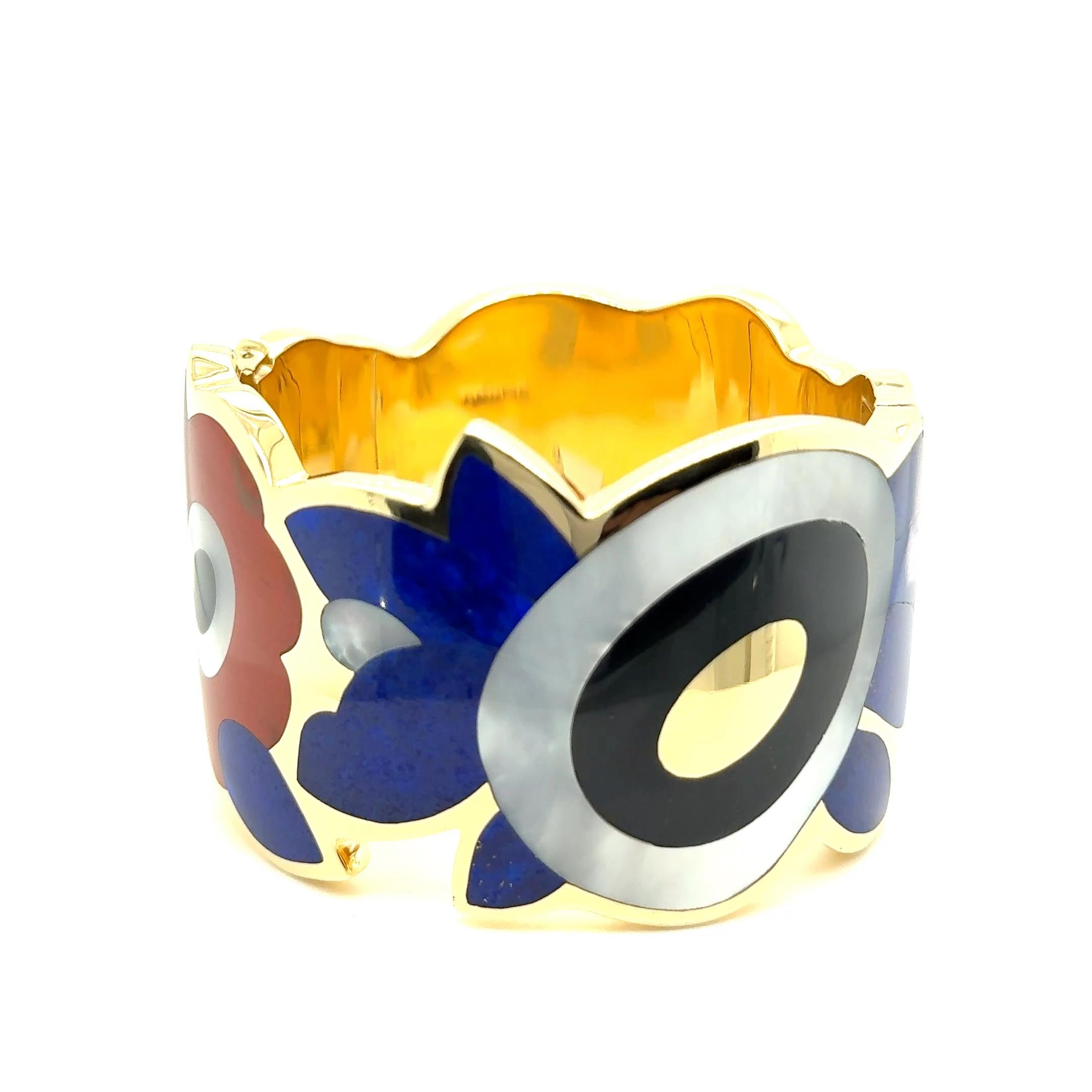 Tiffany & Co Bangle with Vibrant Gemstones in 18K Yellow Gold by Angela Cumming For Sale 9