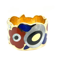 Tiffany & Co Armreif aus 18 Karat Gelbgold mit lebhaften Edelsteinen von Angela Cumming