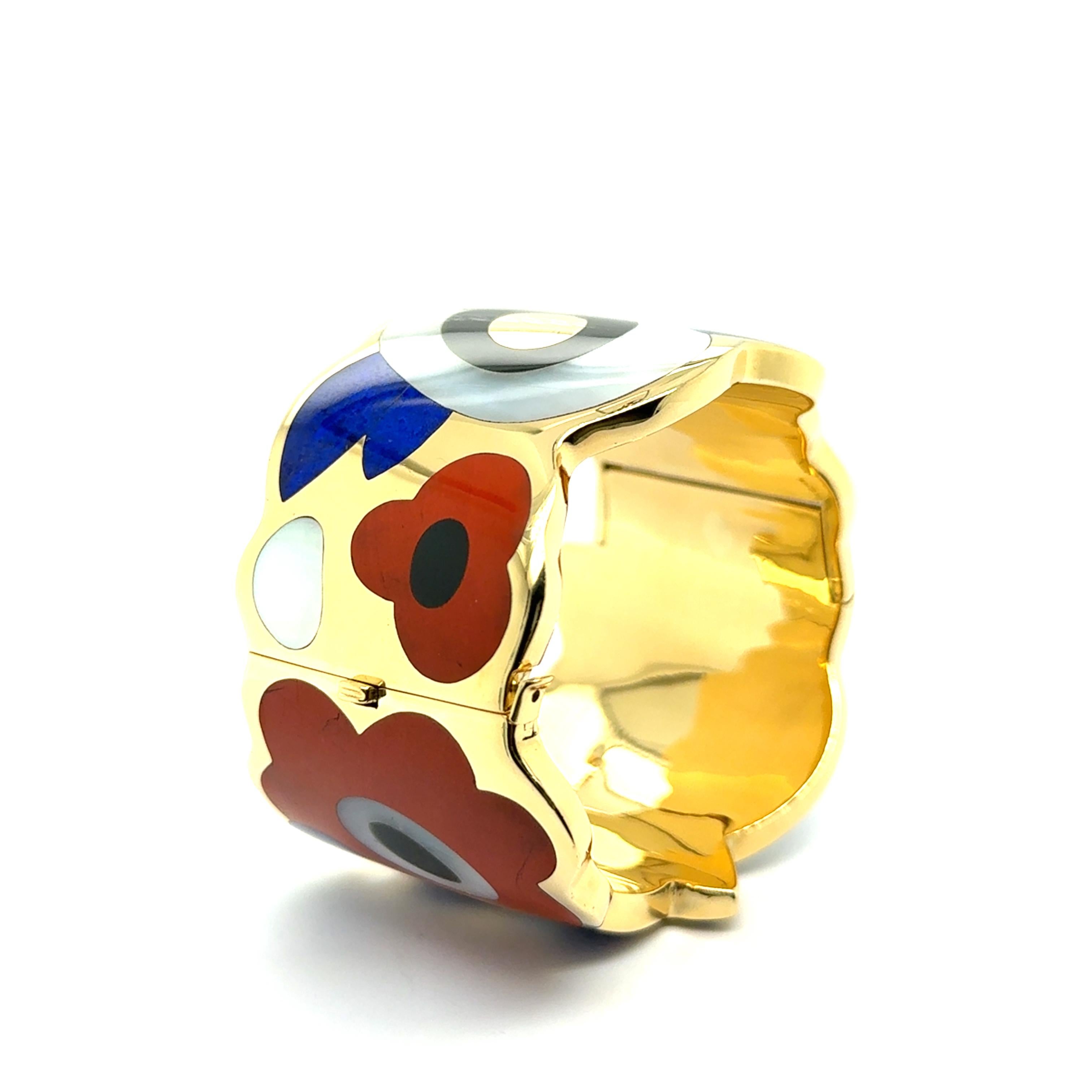 Tiffany & Co Bangle with Vibrant Gemstones in 18K Yellow Gold by Angela Cumming For Sale 1