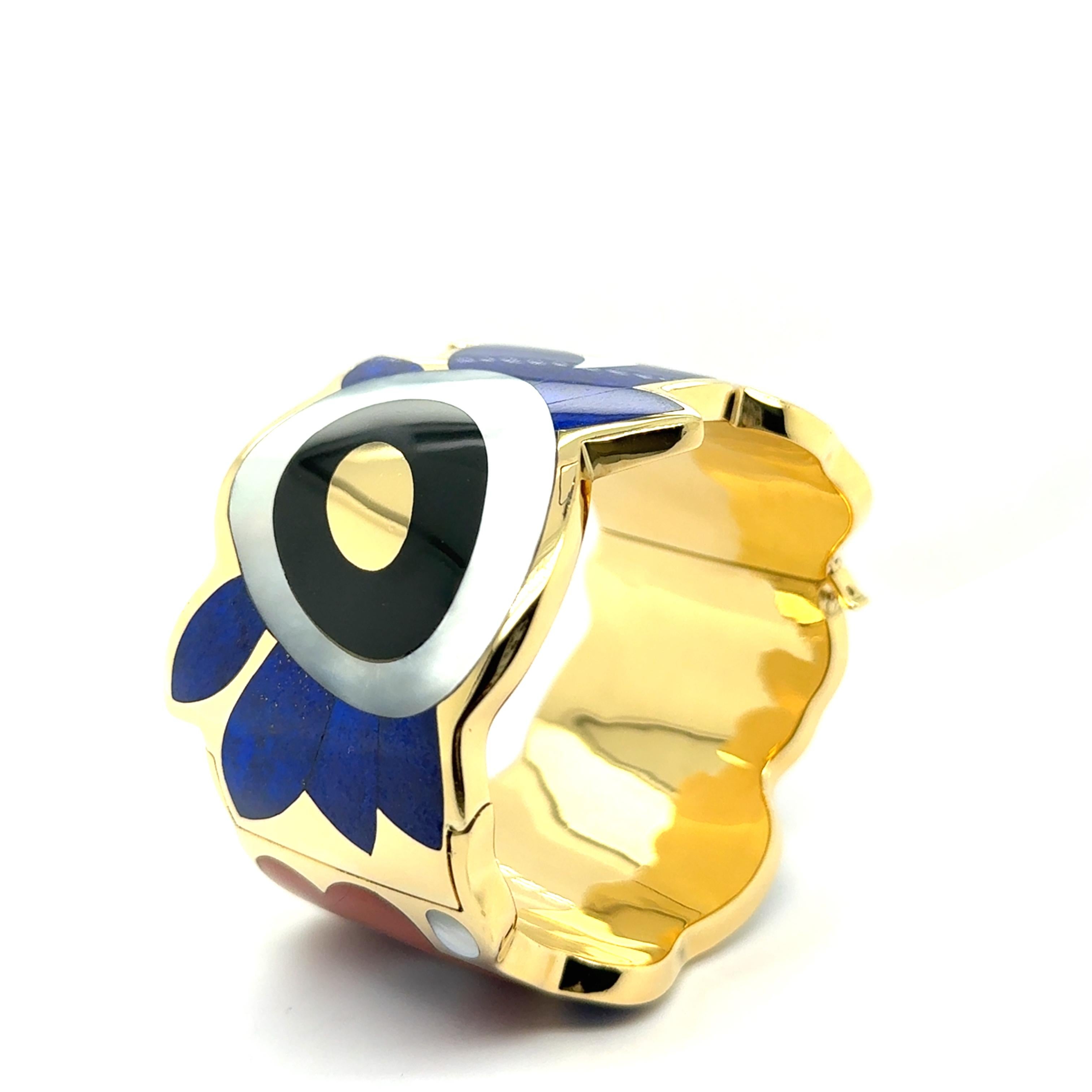 Tiffany & Co Bangle with Vibrant Gemstones in 18K Yellow Gold by Angela Cumming For Sale 3