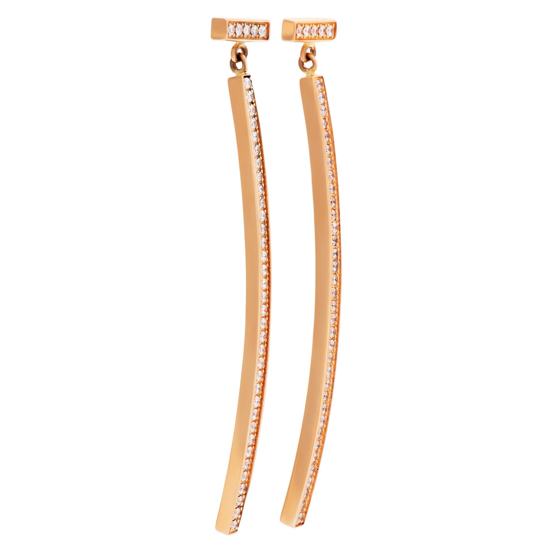 Tiffany & Co. Bar-Ohrringe aus 18k Rosgold mit Diamanten im Zustand „Hervorragend“ in Surfside, FL