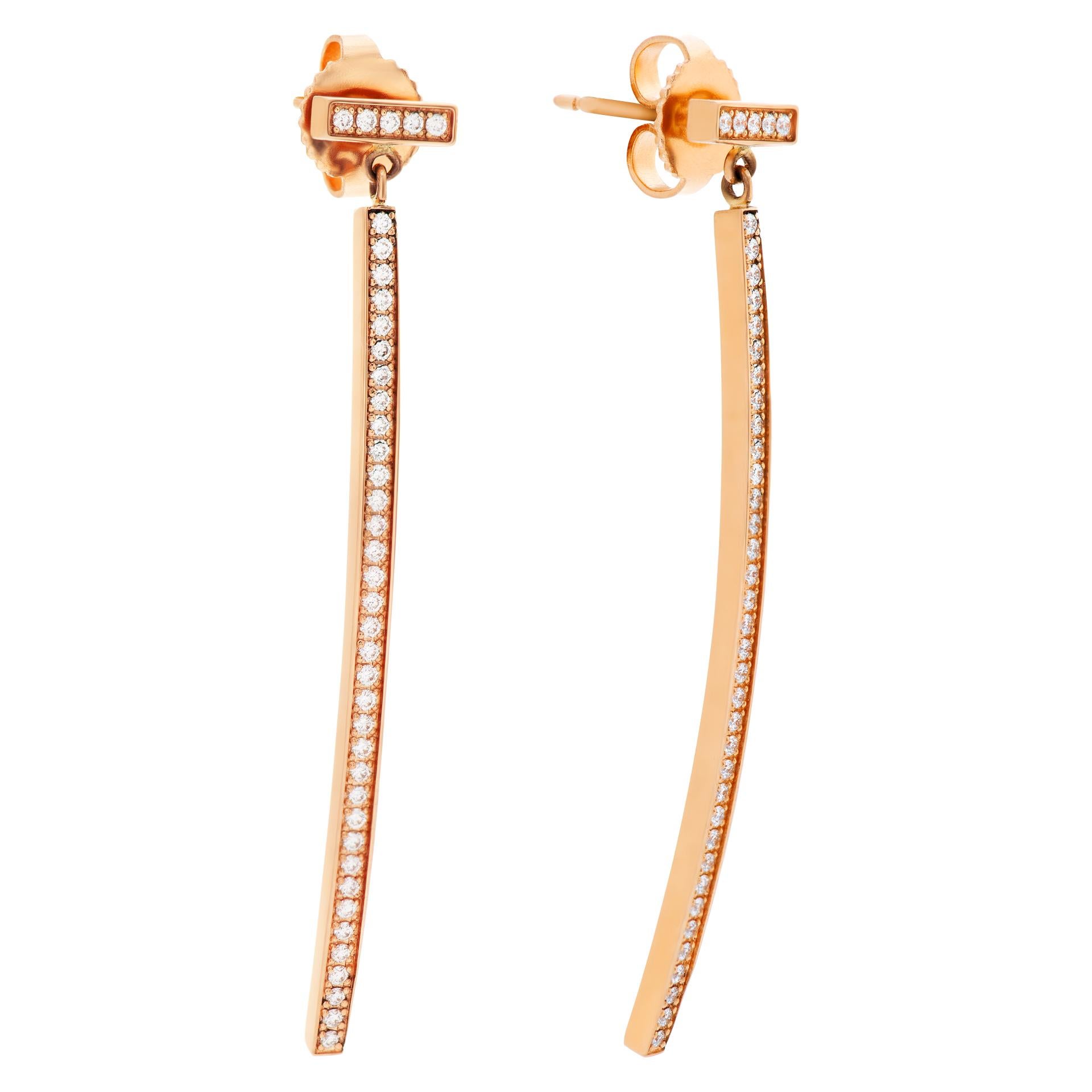 Tiffany & Co. Bar-Ohrringe aus 18k Rosgold mit Diamanten Damen
