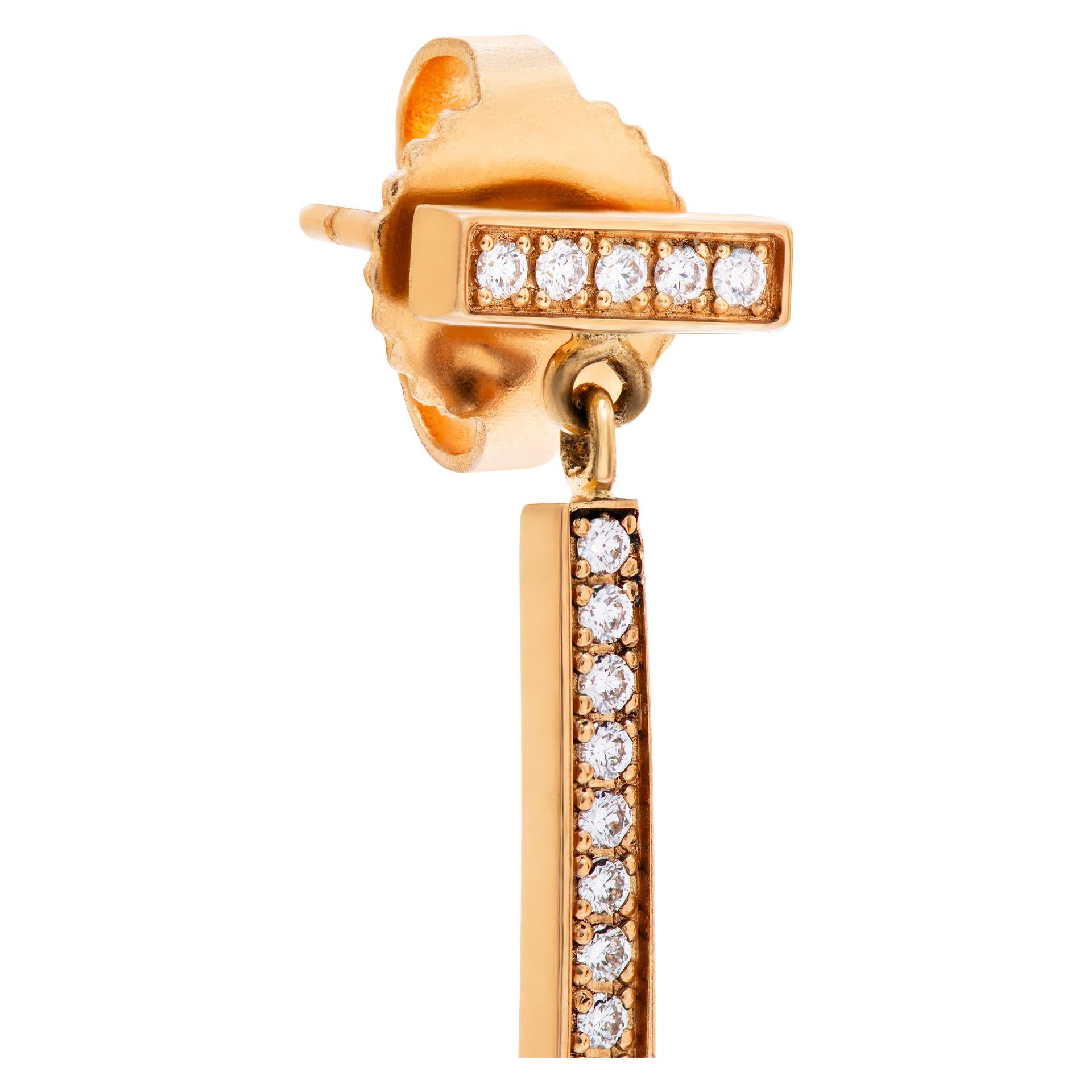 Tiffany & Co. Bar-Ohrringe aus 18k Rosgold mit Diamanten 1