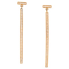 Tiffany & Co. Bar Earrings in 18k Rose Gold W/ Diamonds