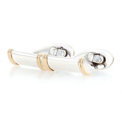 Tiffany & Co. Bar Men's Cufflinks, Sterling Silver 925 & Yellow Gold 18k