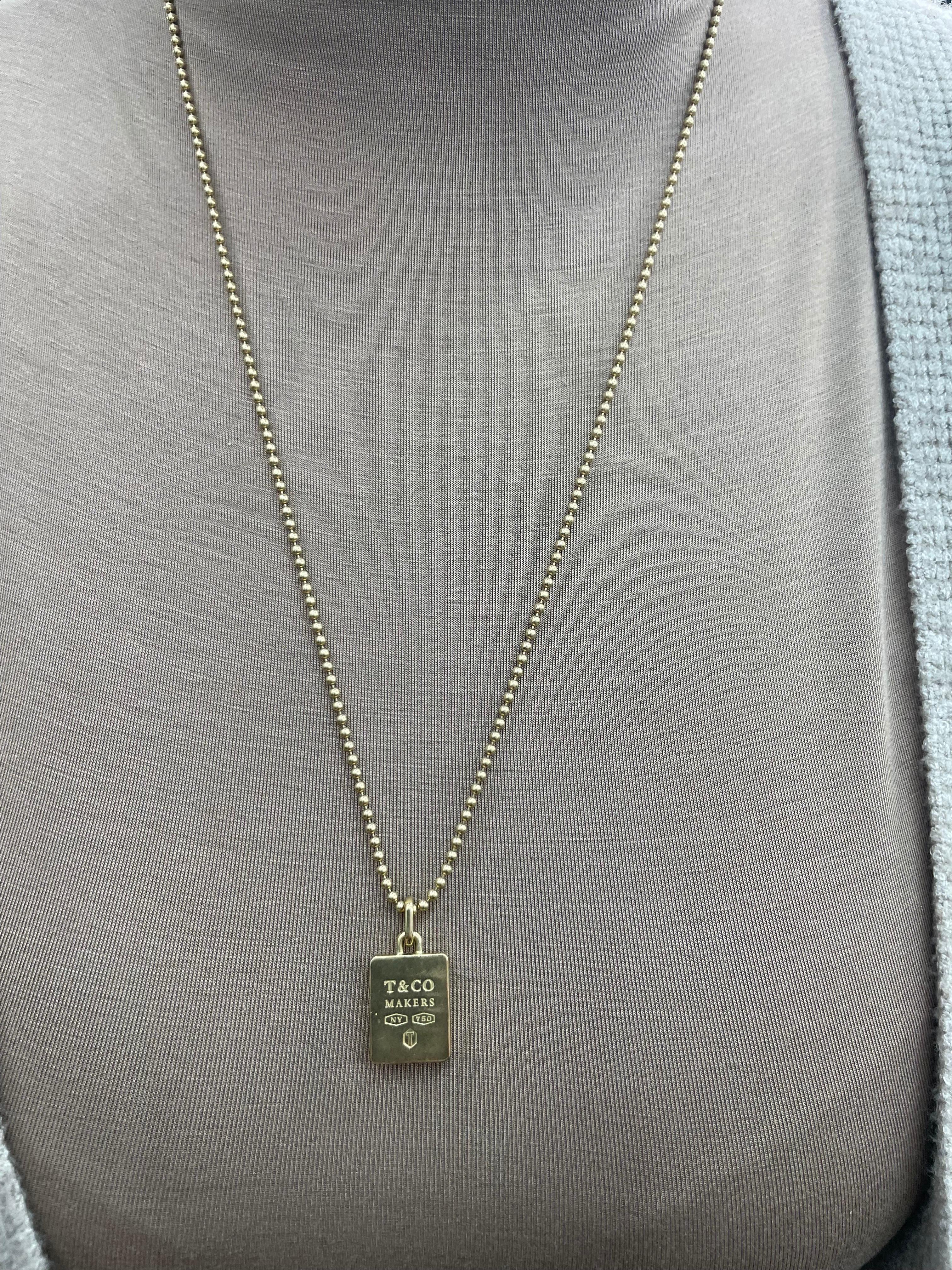 Tiffany & Co. Bar Pendant Necklace 18 Karat Yellow Gold 25.9 Grams 5
