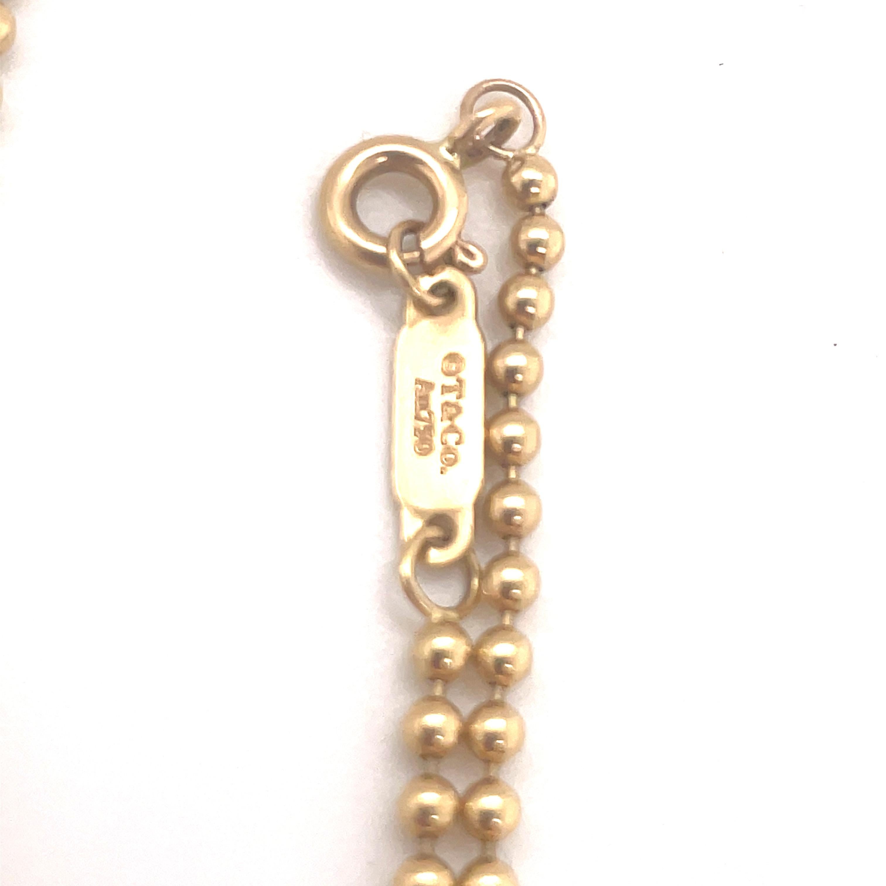 Women's Tiffany & Co. Bar Pendant Necklace 18 Karat Yellow Gold 25.9 Grams